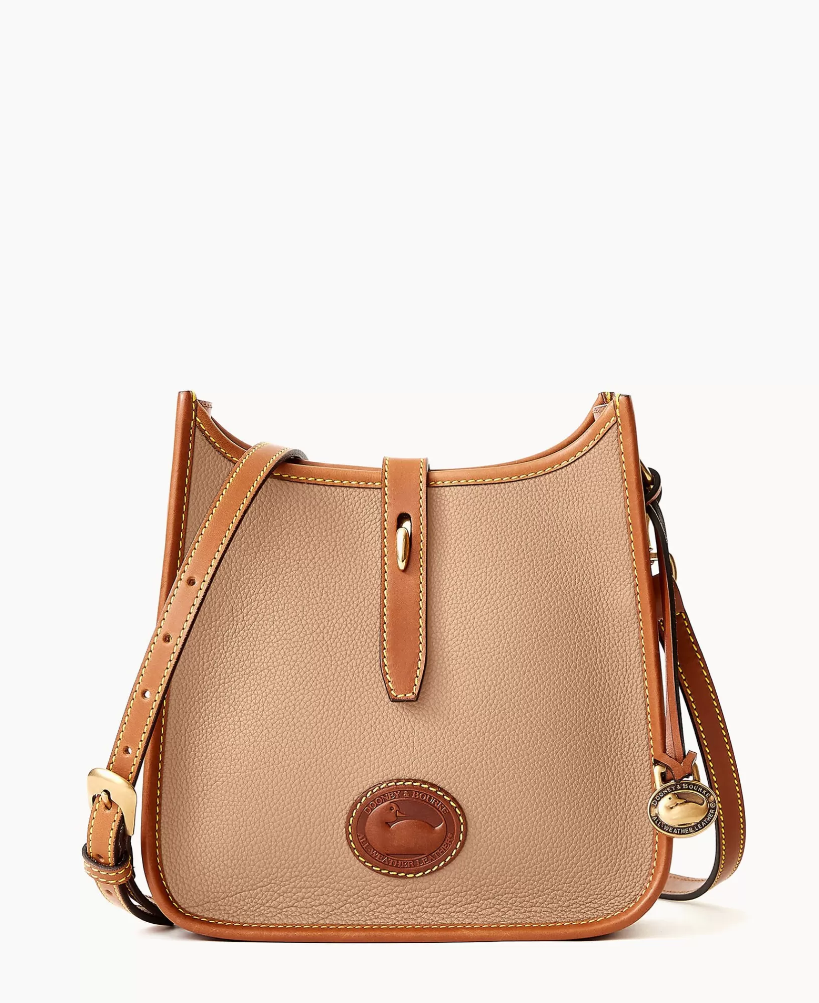 Shoulder Bags | Crossbodies>Dooney & Bourke All Weather Leather 3.0 Crossbody 22 Taupe