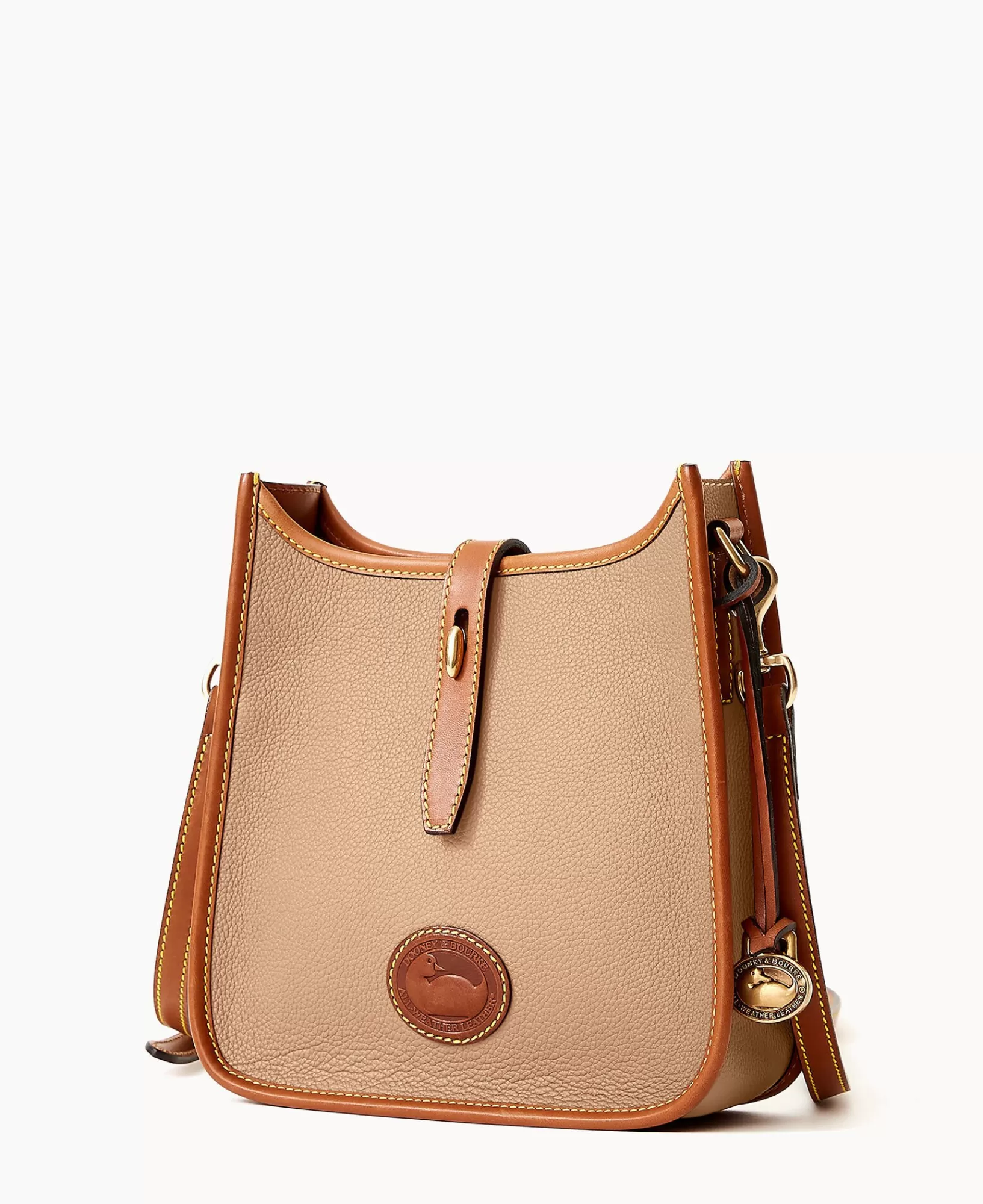 Shoulder Bags | Crossbodies>Dooney & Bourke All Weather Leather 3.0 Crossbody 22 Taupe