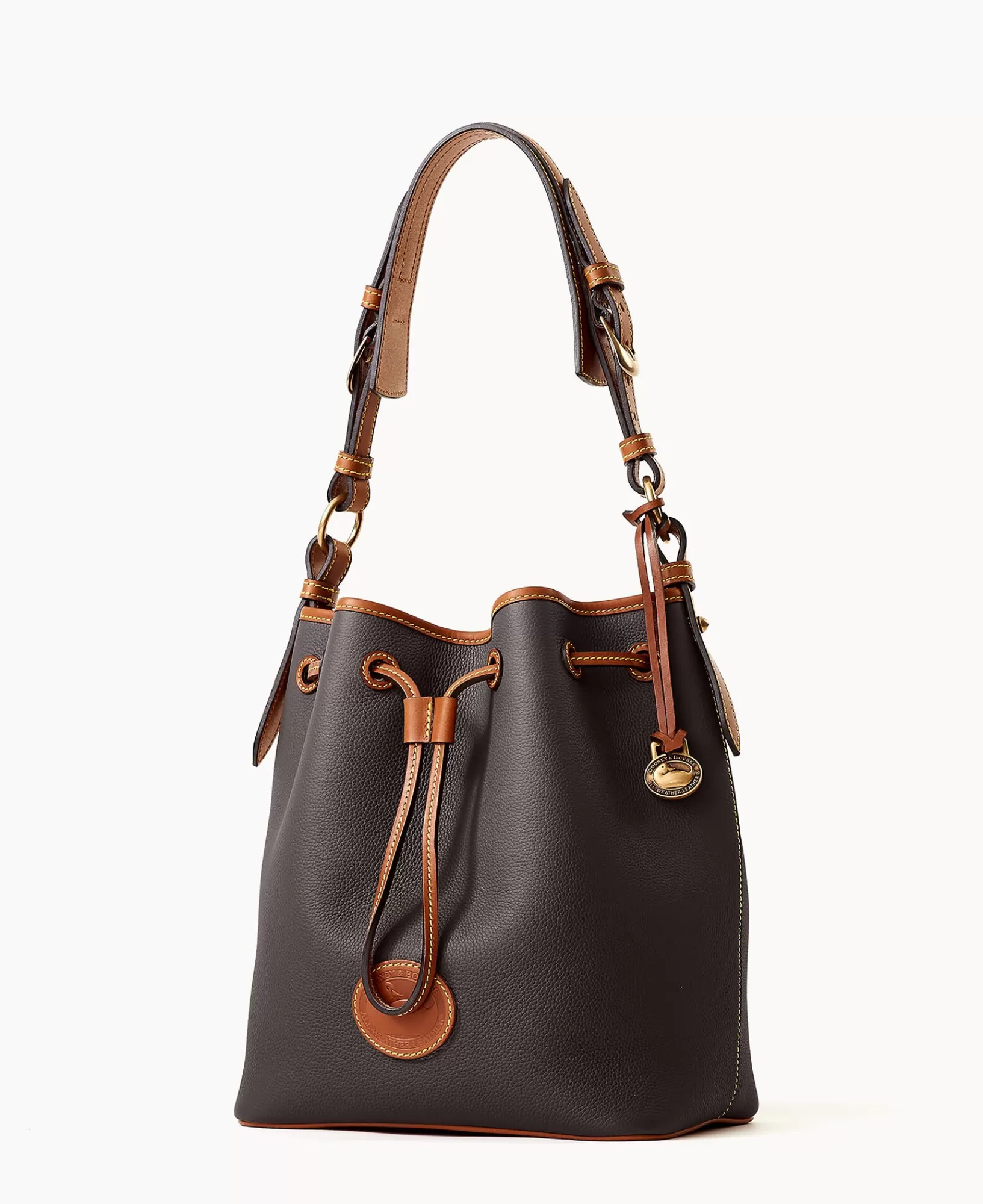 Shoulder Bags>Dooney & Bourke All Weather Leather 3.0 Drawstring 25 Black