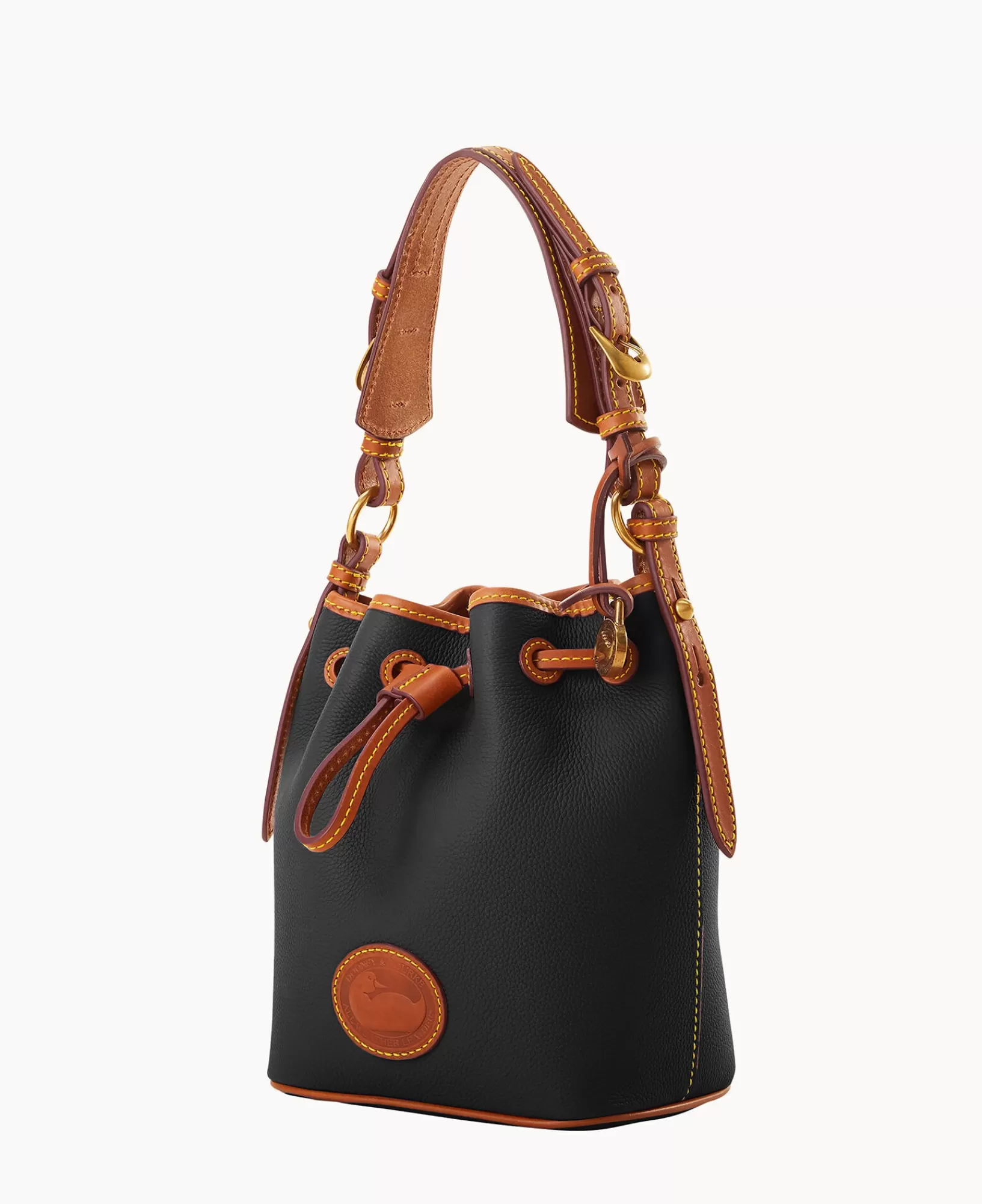 Mini Bags | Shoulder Bags>Dooney & Bourke All Weather Leather 3.0 Mini Drawstring 17 Black