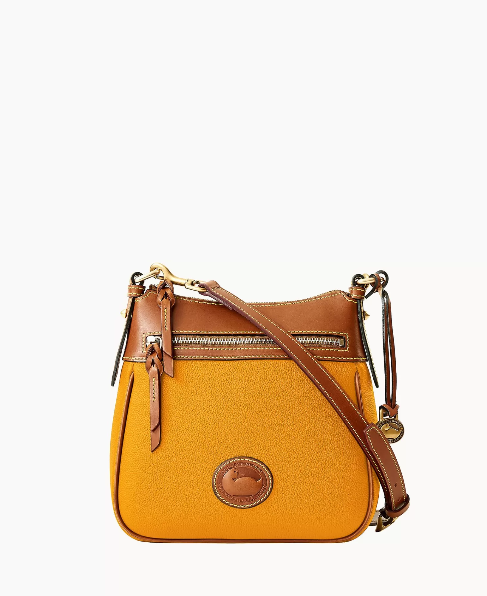 Shoulder Bags | Crossbodies>Dooney & Bourke All Weather Leather 3.0 Zip Top Crossbody 23 Chamois