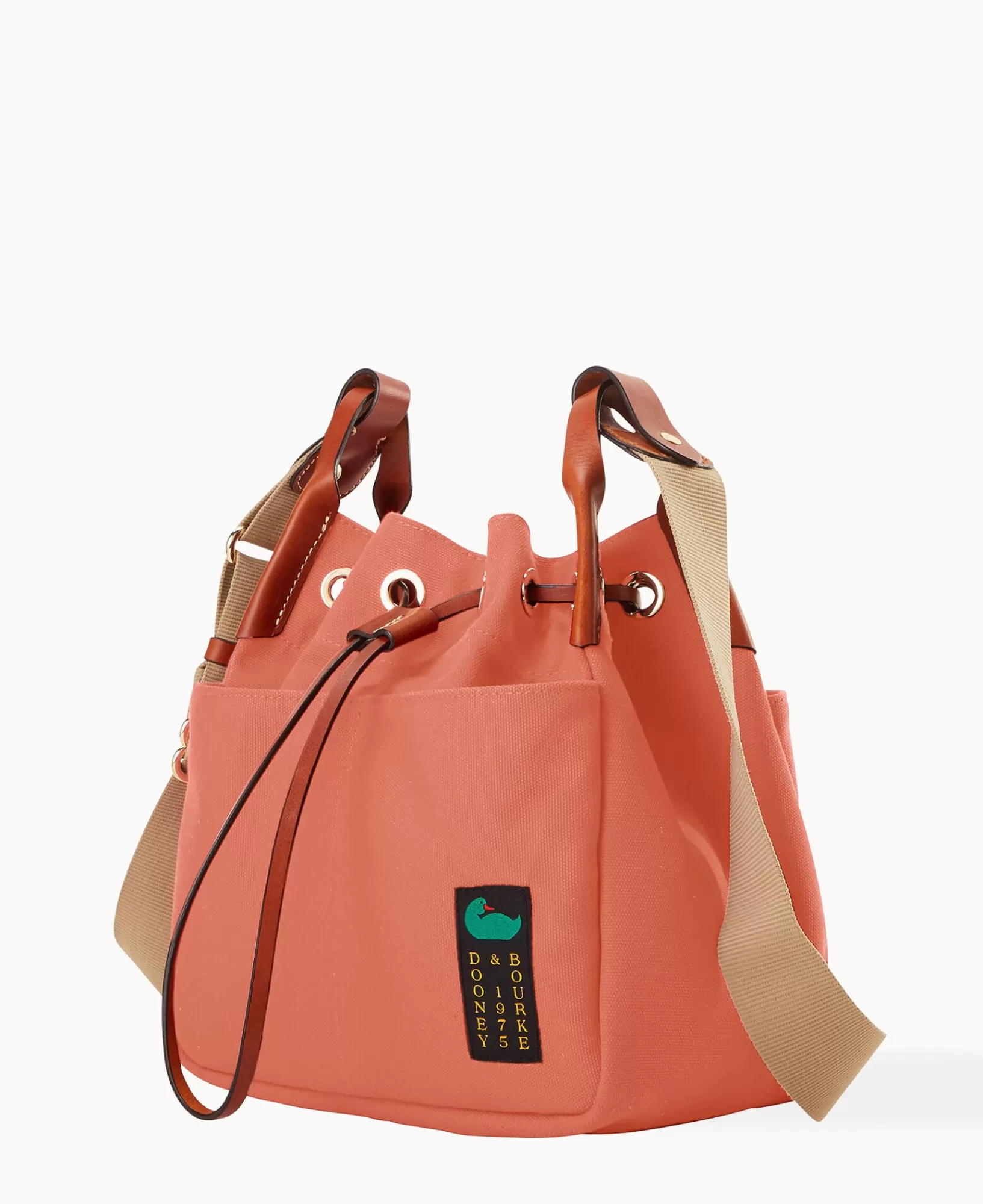 Shoulder Bags | Crossbodies>Dooney & Bourke Canvas Drawstring 25 Terracotta