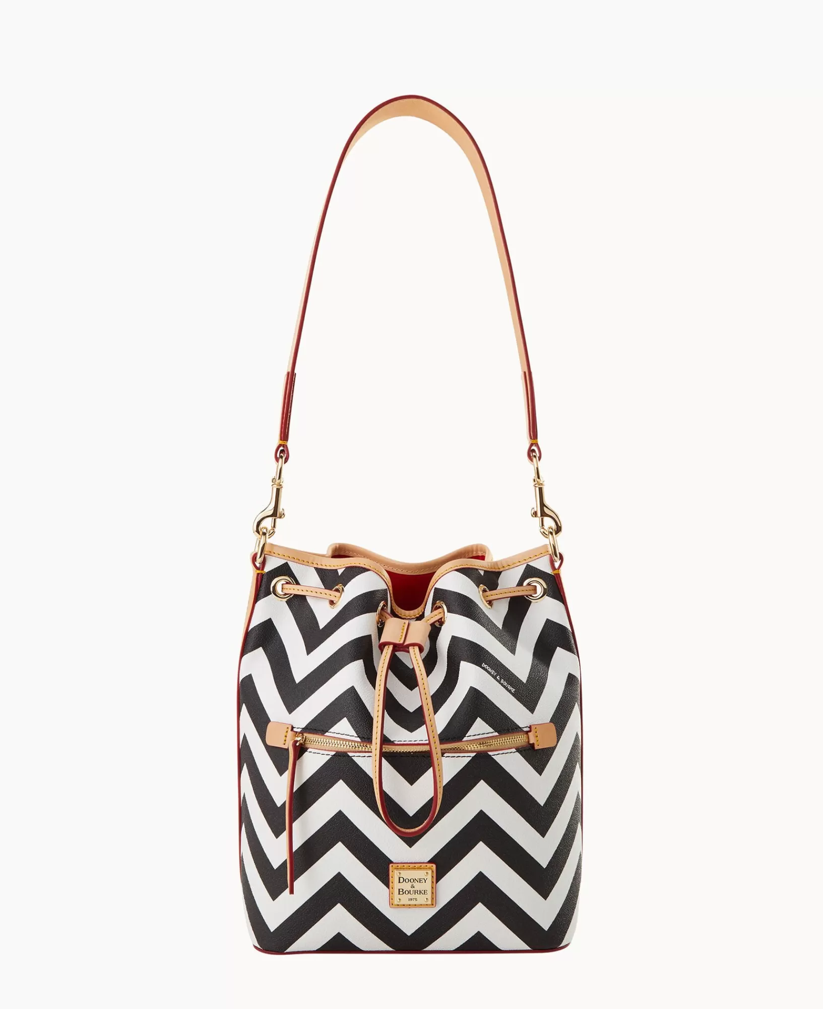 Shoulder Bags>Dooney & Bourke Chevron Drawstring Black