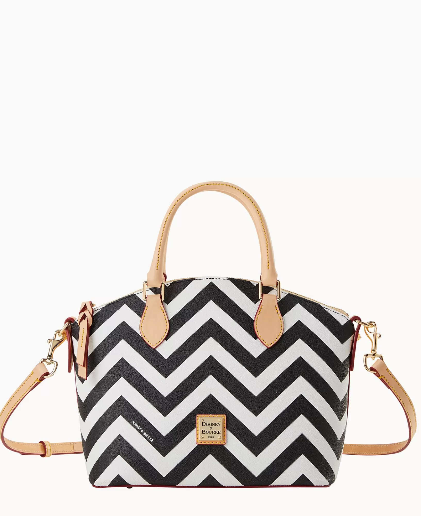 Shoulder Bags | Satchels>Dooney & Bourke Chevron Geena Satchel Black