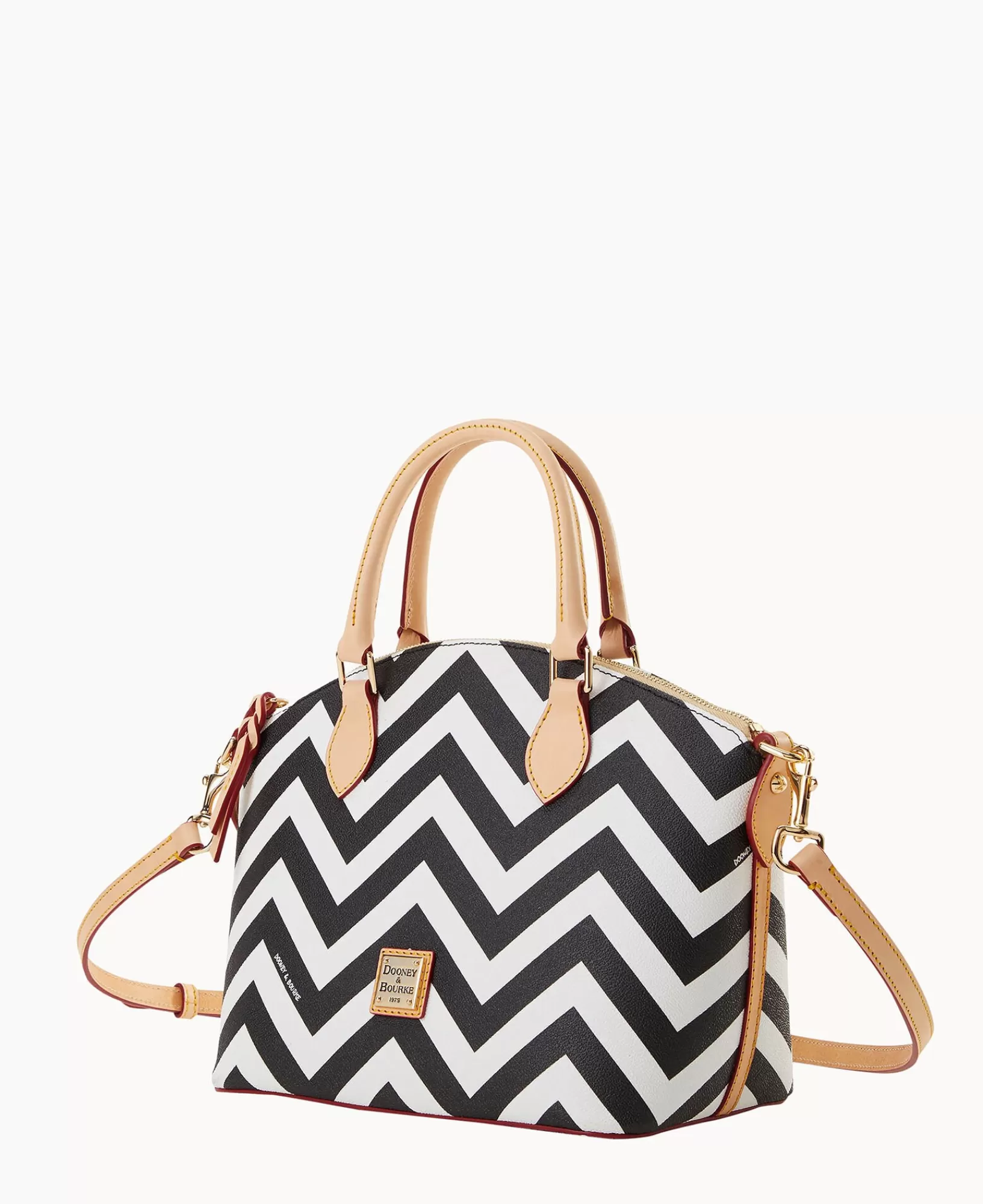 Shoulder Bags | Satchels>Dooney & Bourke Chevron Geena Satchel Black