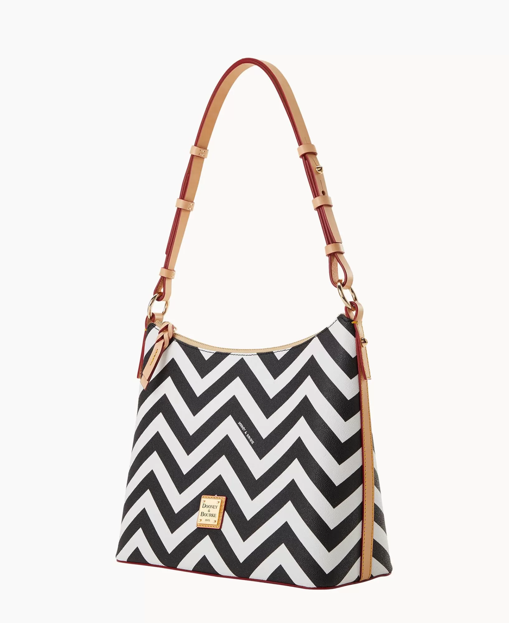 Shoulder Bags>Dooney & Bourke Chevron Hobo Black