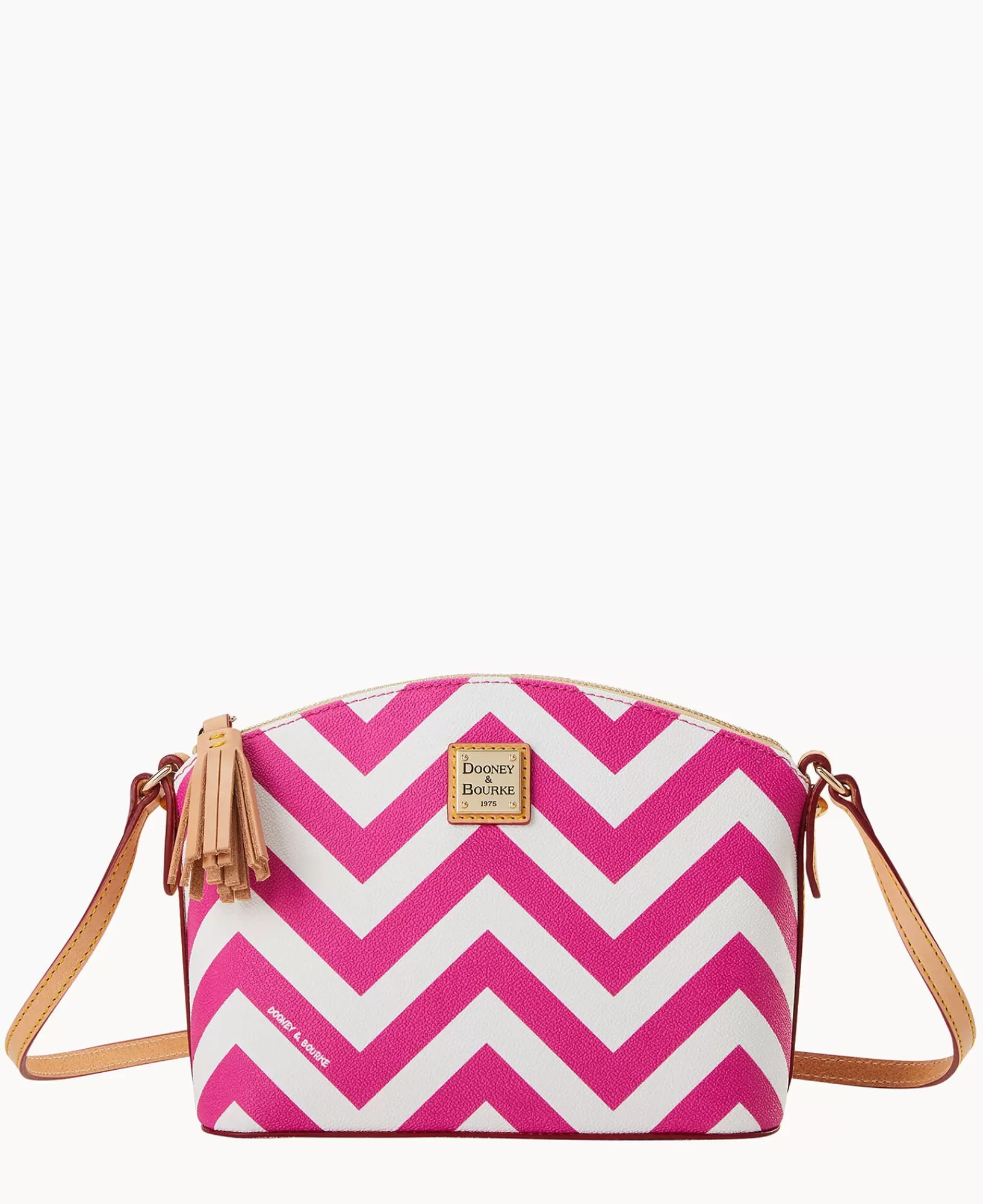 Shoulder Bags | Crossbodies>Dooney & Bourke Chevron Robin Crossbody Fuchsia