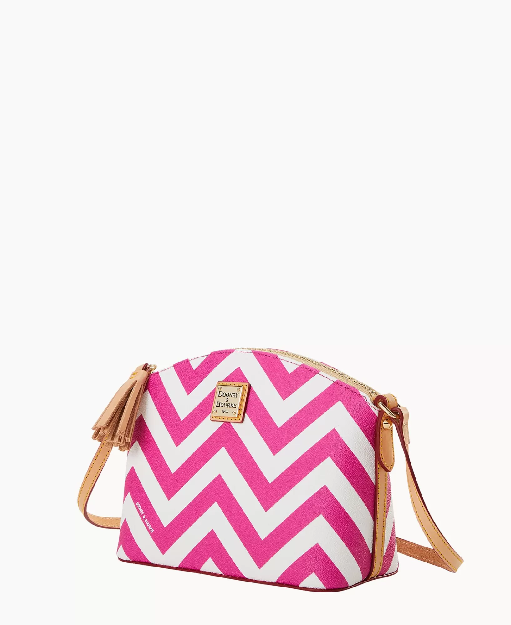 Shoulder Bags | Crossbodies>Dooney & Bourke Chevron Robin Crossbody Fuchsia