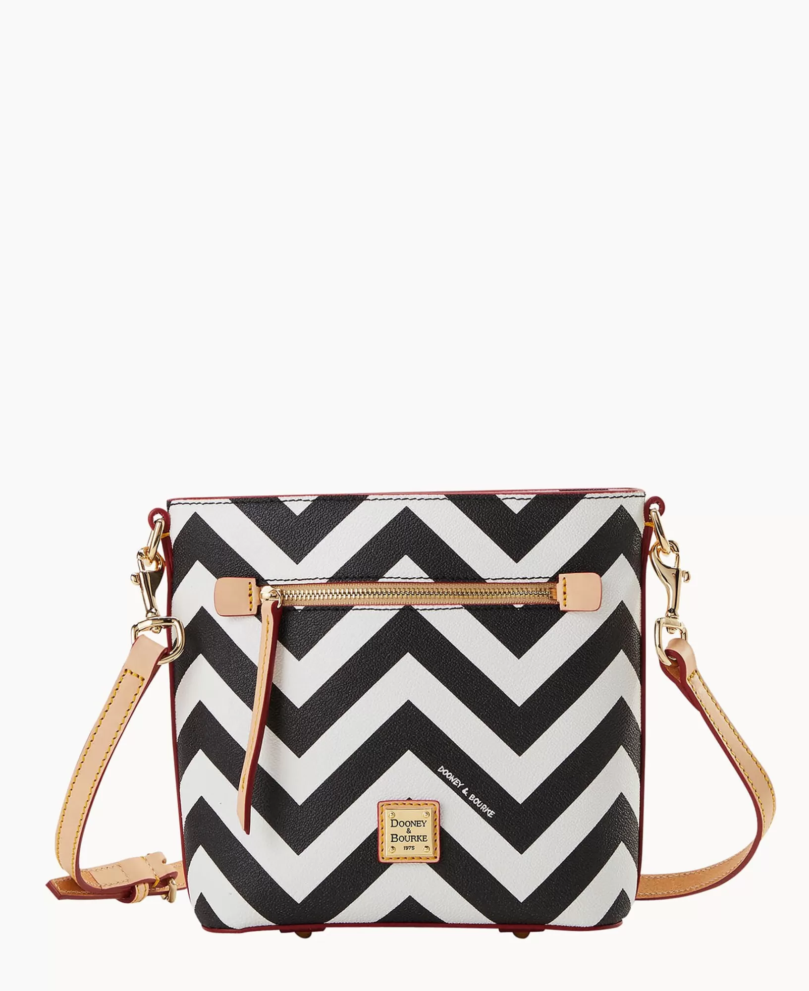 Mini Bags | Shoulder Bags>Dooney & Bourke Chevron Small Zip Crossbody Black