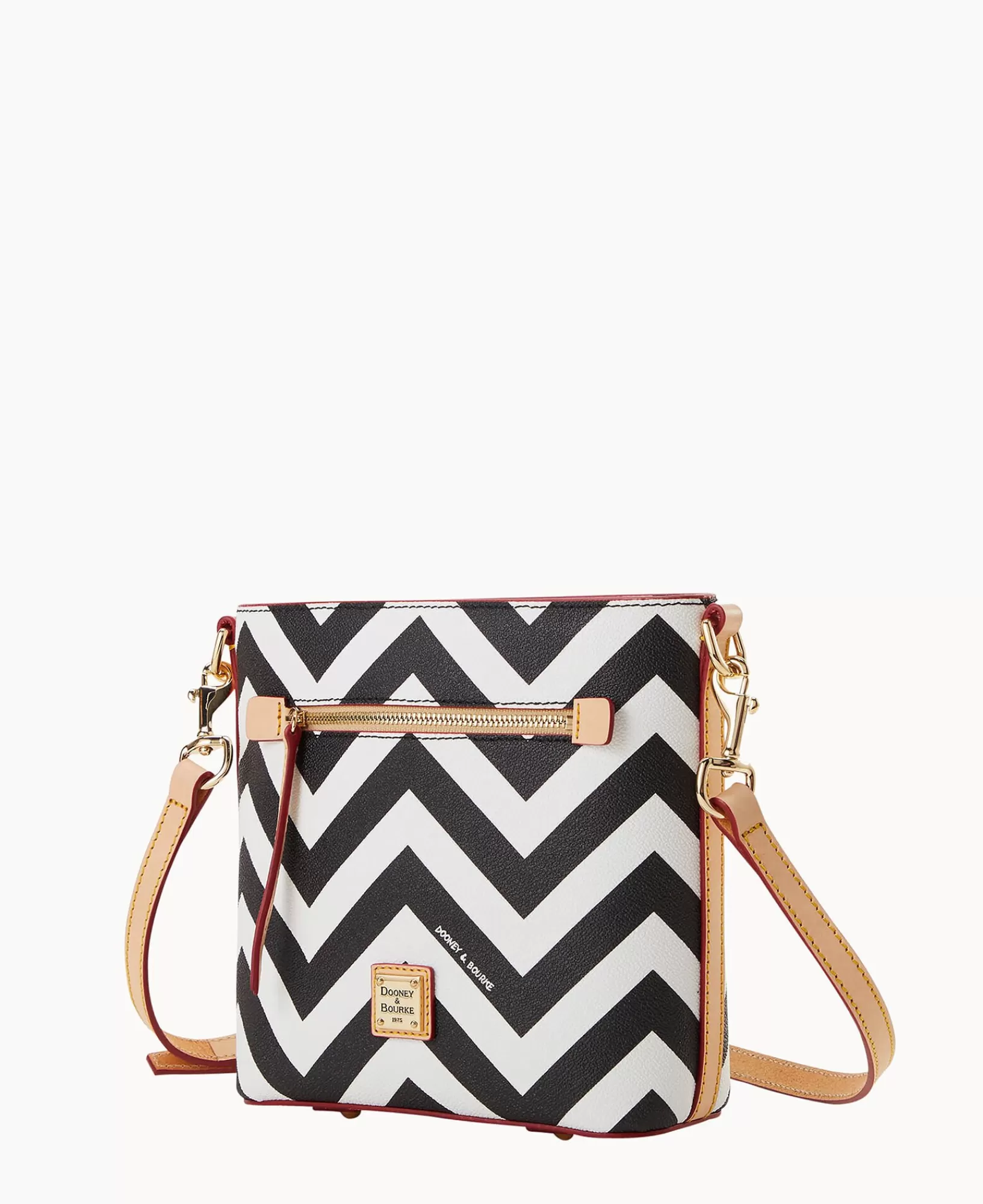 Mini Bags | Shoulder Bags>Dooney & Bourke Chevron Small Zip Crossbody Black