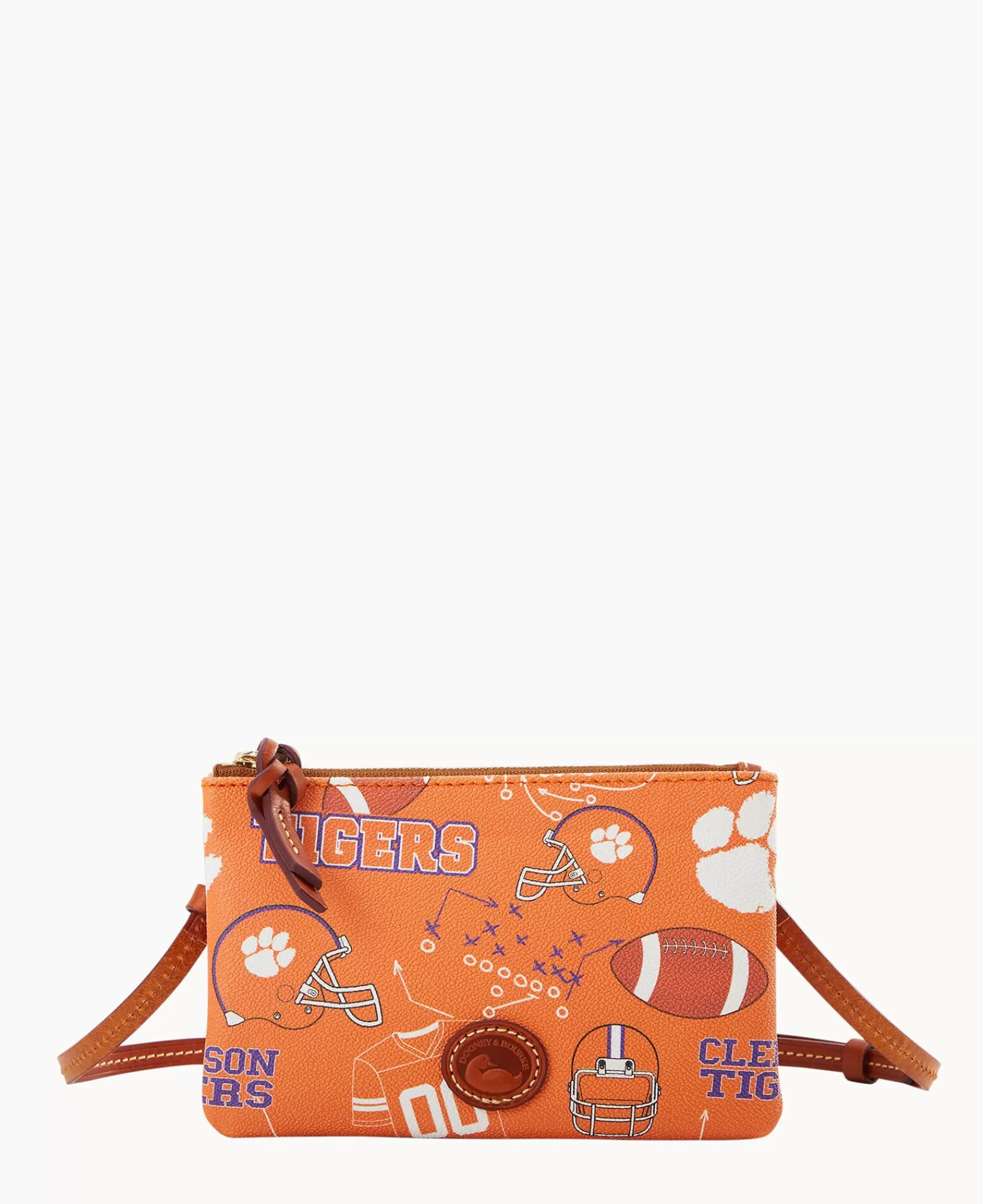 Shoulder Bags | Crossbodies>Dooney & Bourke Collegiate Clemson Top Zip Crossbody Orange