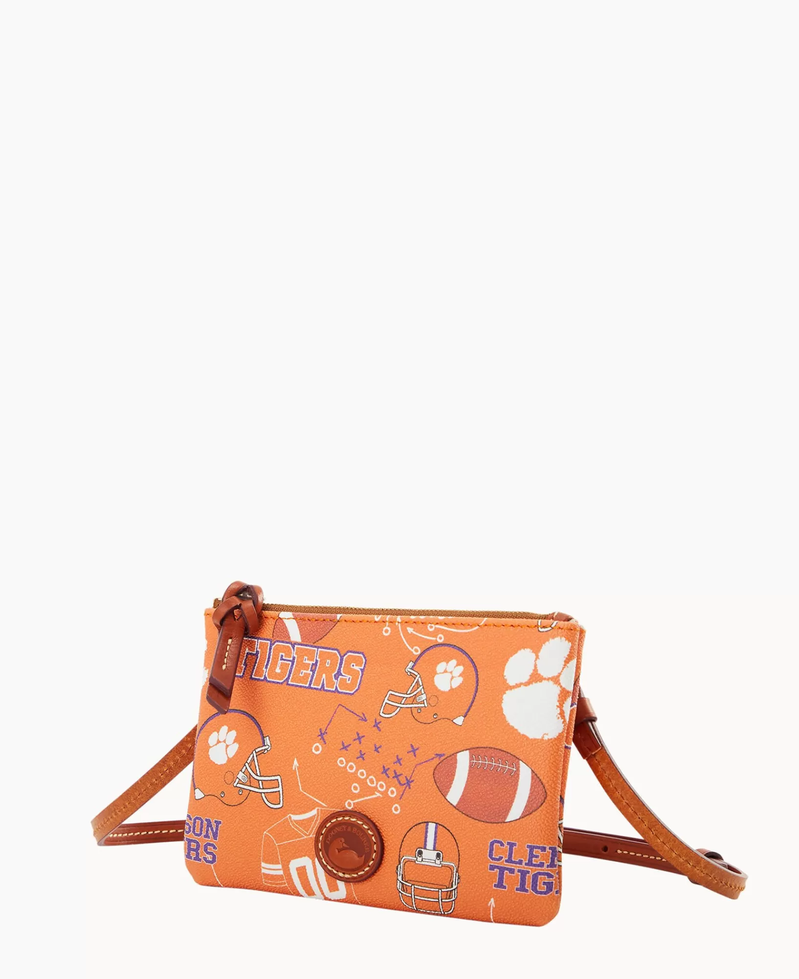 Shoulder Bags | Crossbodies>Dooney & Bourke Collegiate Clemson Top Zip Crossbody Orange