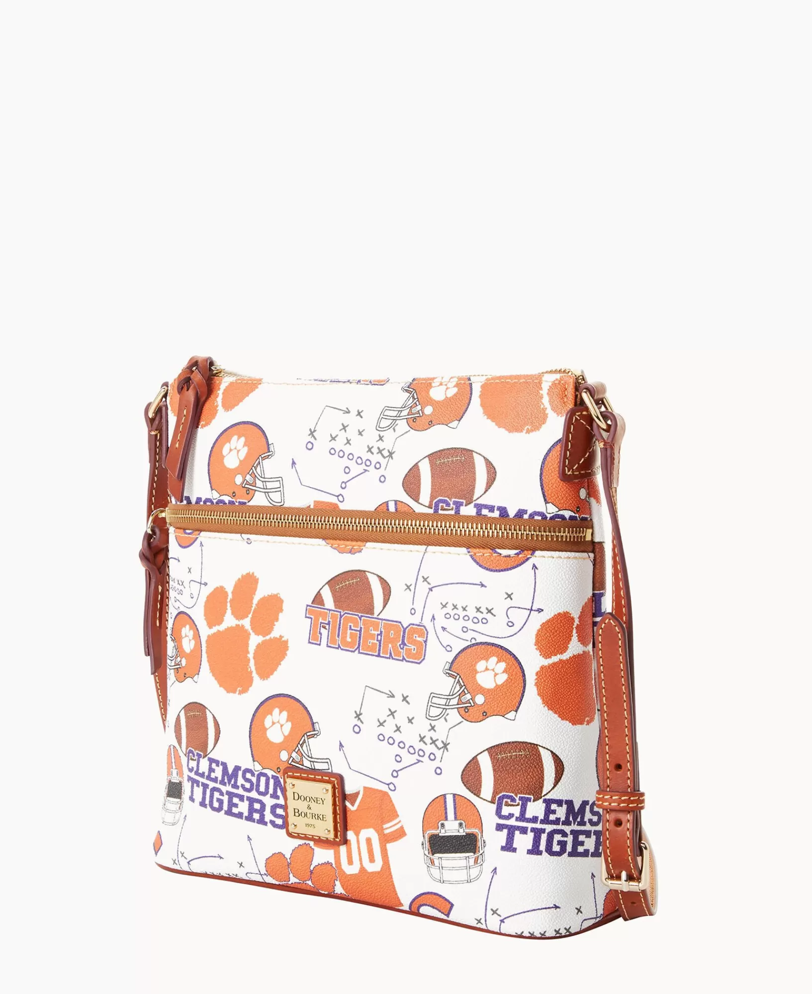 Shoulder Bags | Crossbodies>Dooney & Bourke Collegiate Clemson University Crossbody WhiteMulti