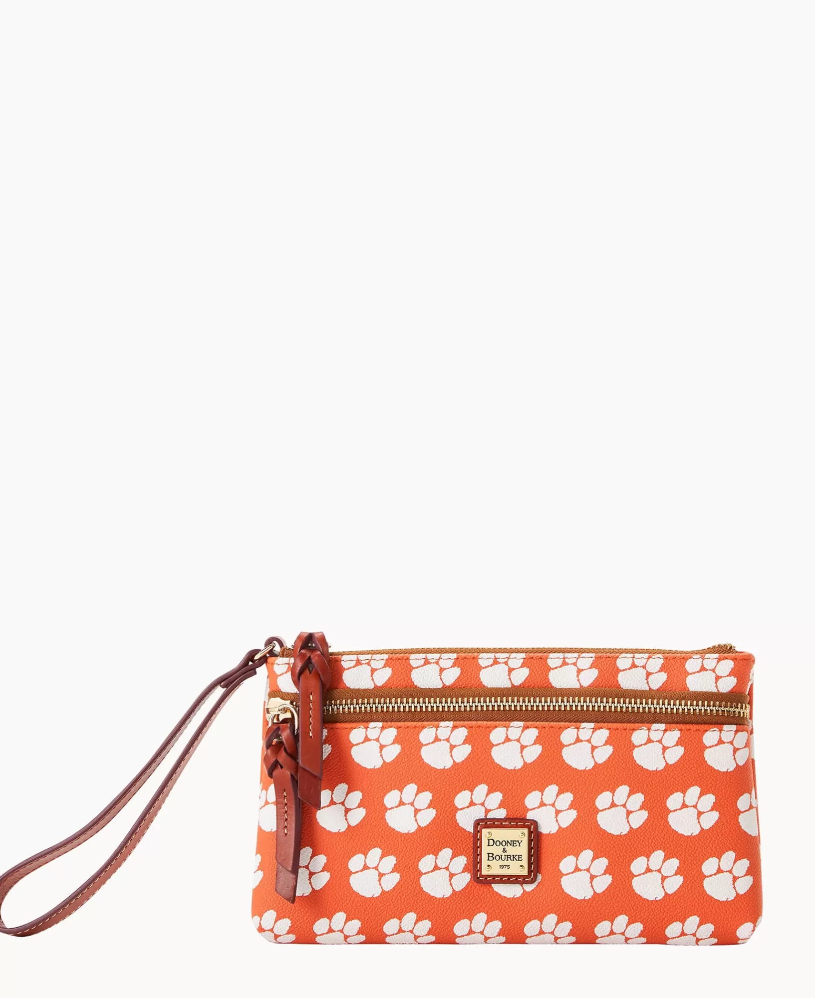 Wristlets | Wallets>Dooney & Bourke Collegiate Clemson University Double Zip Wristlet Orange