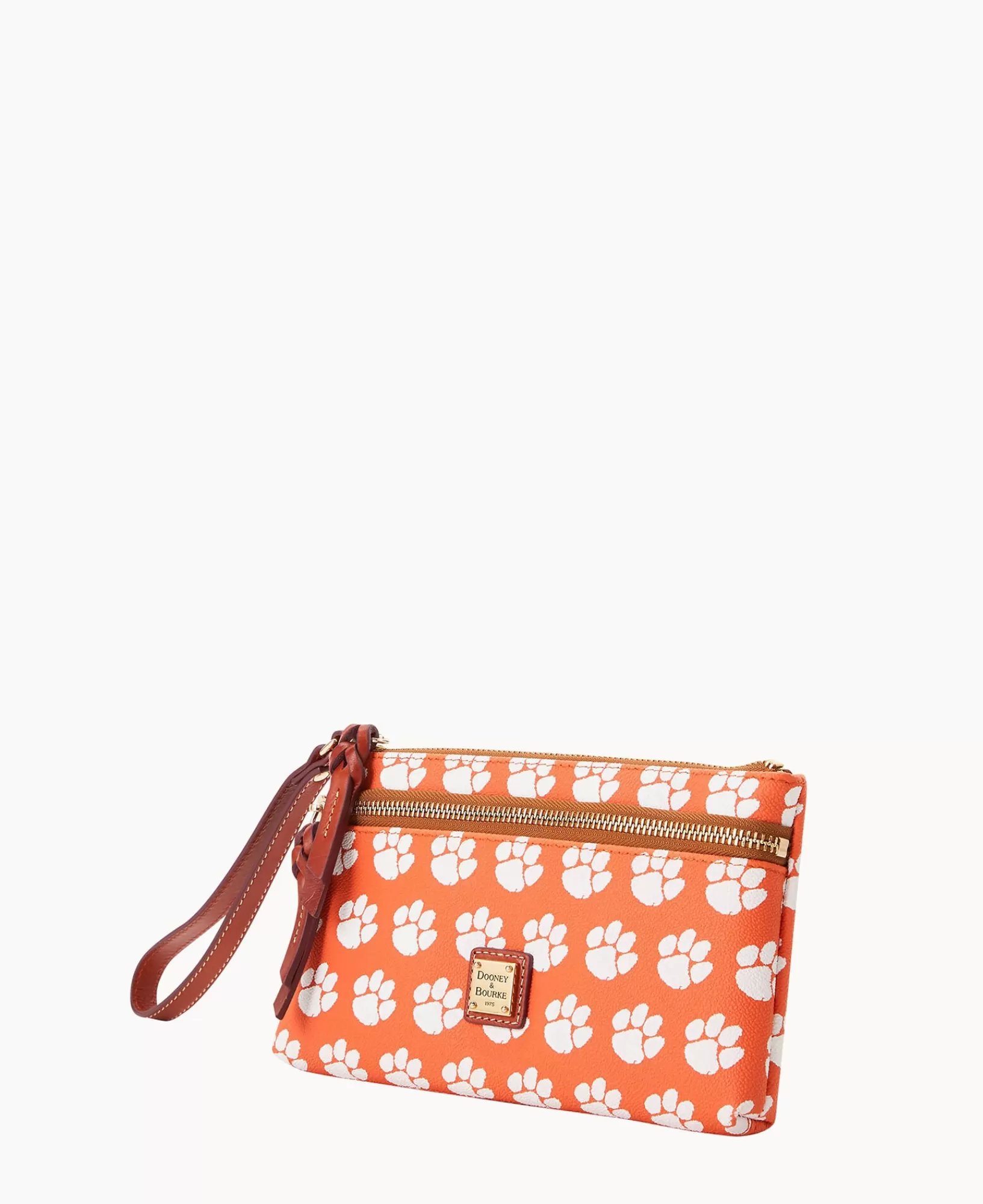 Wristlets | Wallets>Dooney & Bourke Collegiate Clemson University Double Zip Wristlet Orange