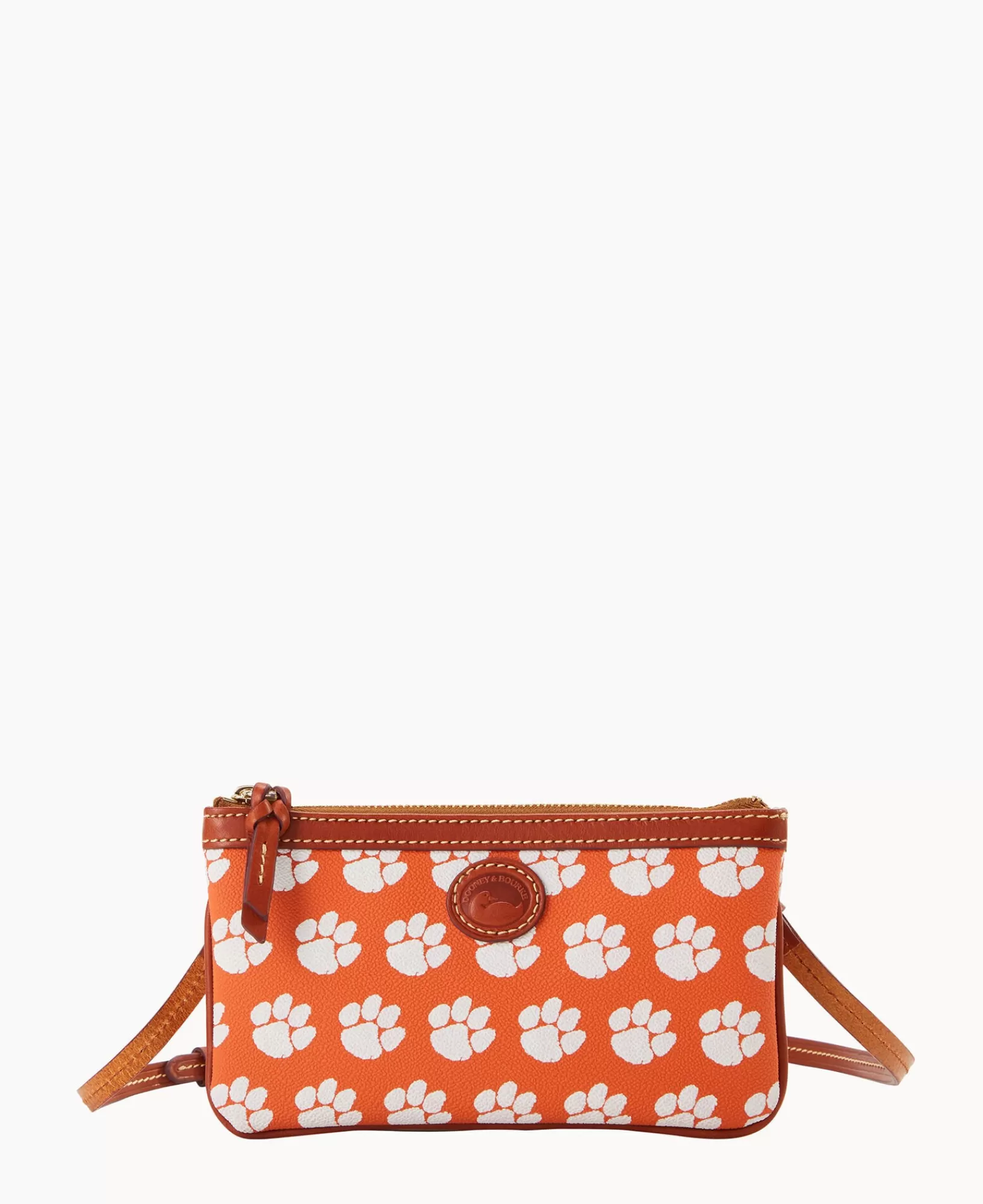 Shoulder Bags | Crossbodies>Dooney & Bourke Collegiate Clemson University Large Slim Crossbody Orange