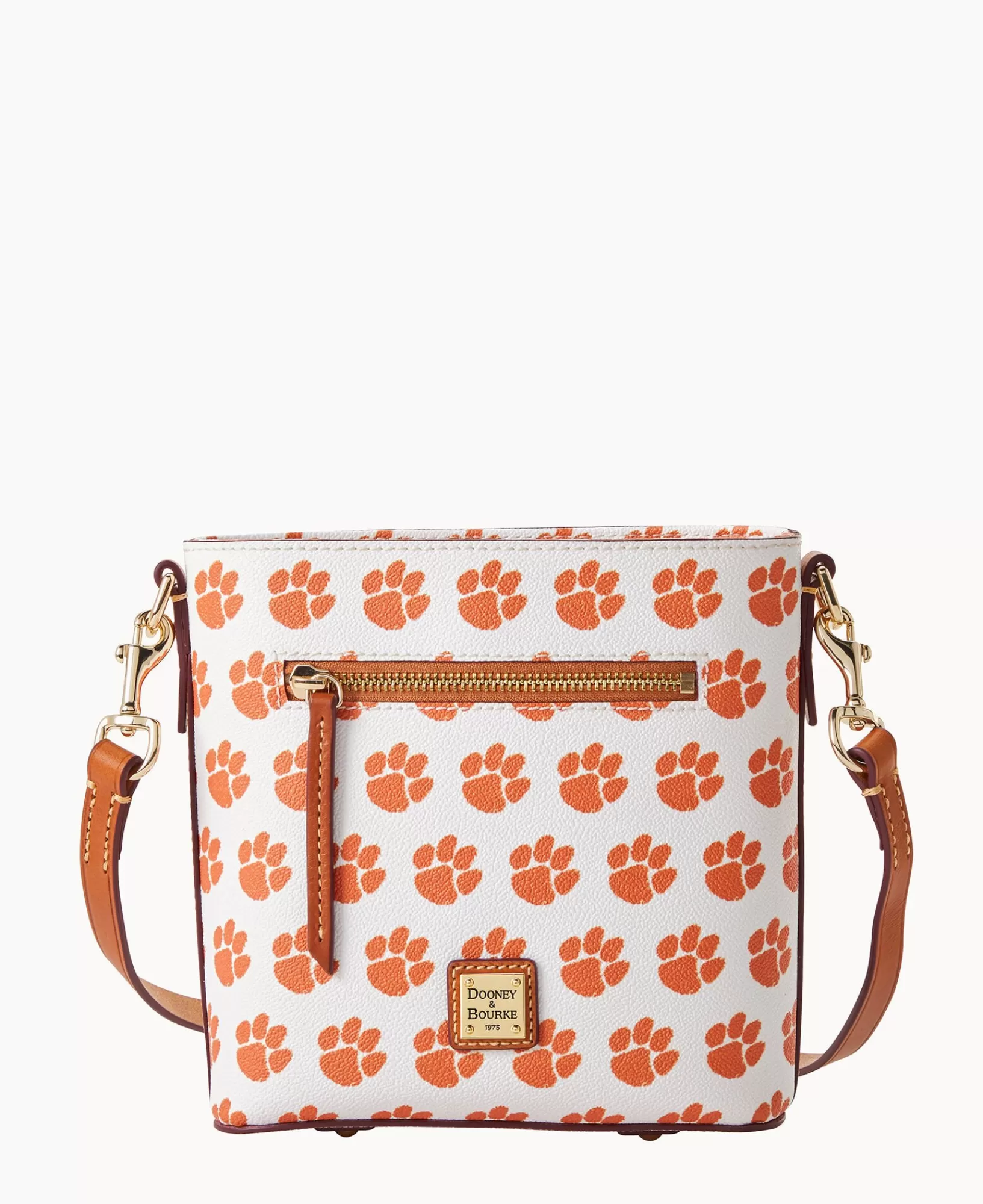 Shoulder Bags | Crossbodies>Dooney & Bourke Collegiate Clemson University Small Zip Crossbody White