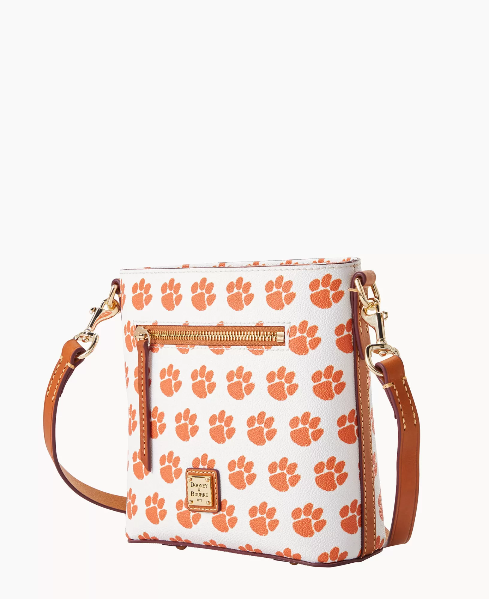 Shoulder Bags | Crossbodies>Dooney & Bourke Collegiate Clemson University Small Zip Crossbody White