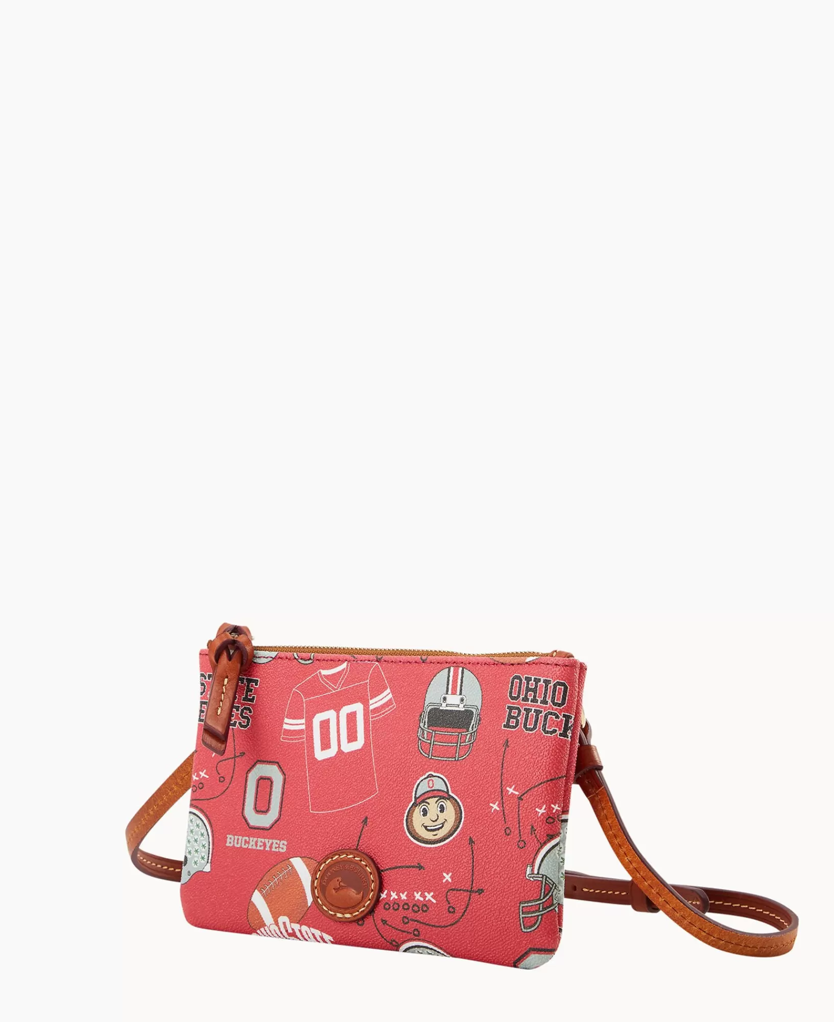 Crossbodies>Dooney & Bourke Collegiate Ohio State Top Zip Crossbody Red