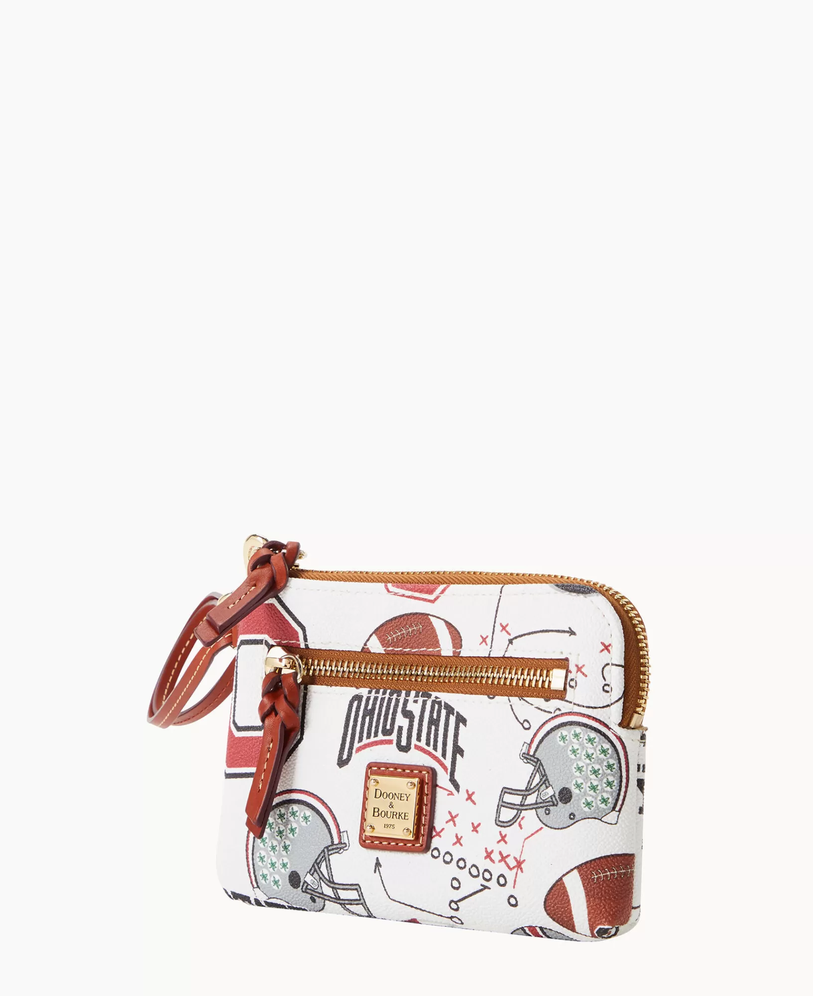 Wristlets>Dooney & Bourke Collegiate Ohio State University Zip Around Wristlet WhiteMulti