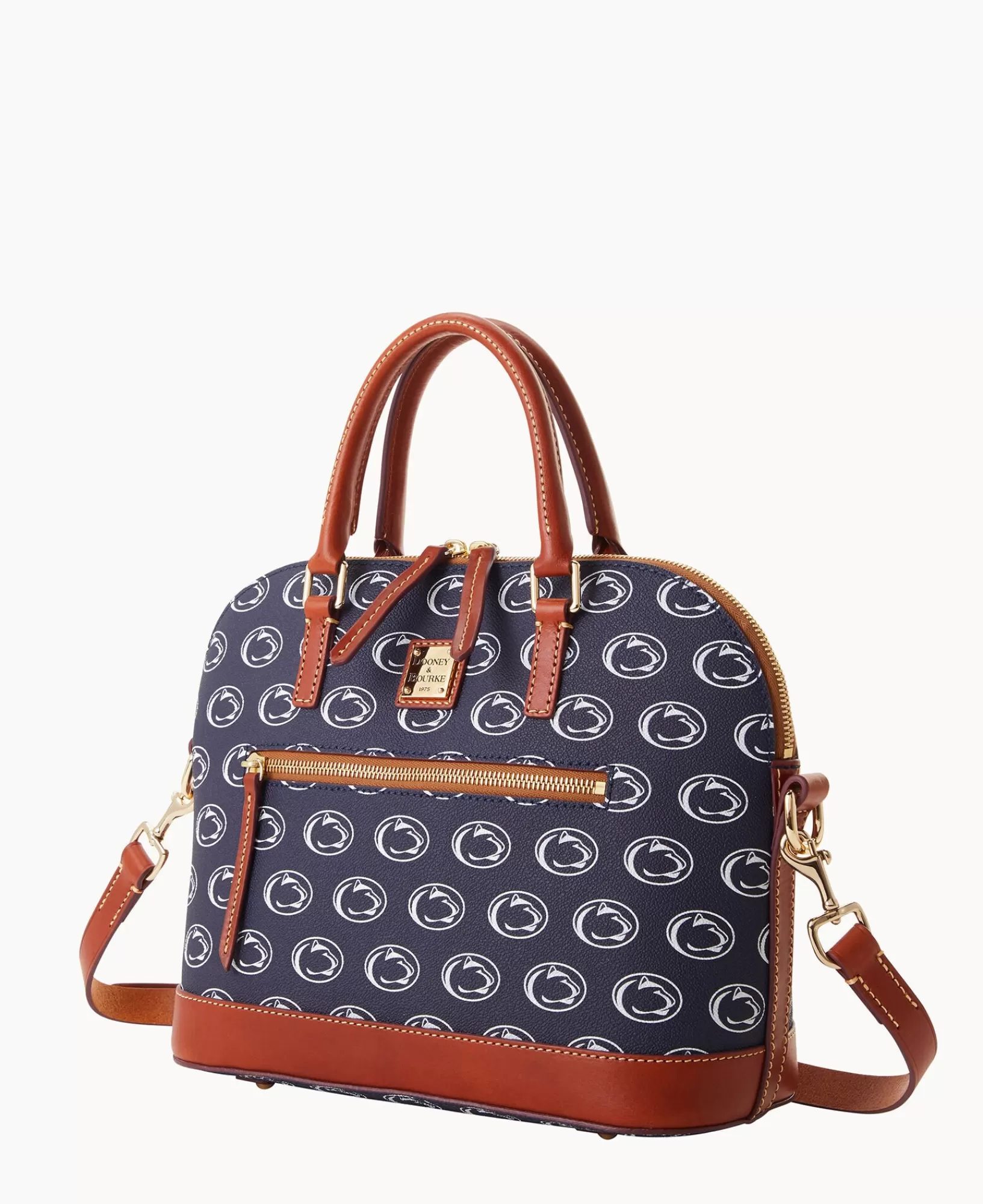 Shoulder Bags | Satchels>Dooney & Bourke Collegiate Penn State University Domed Zip Satchel Navy