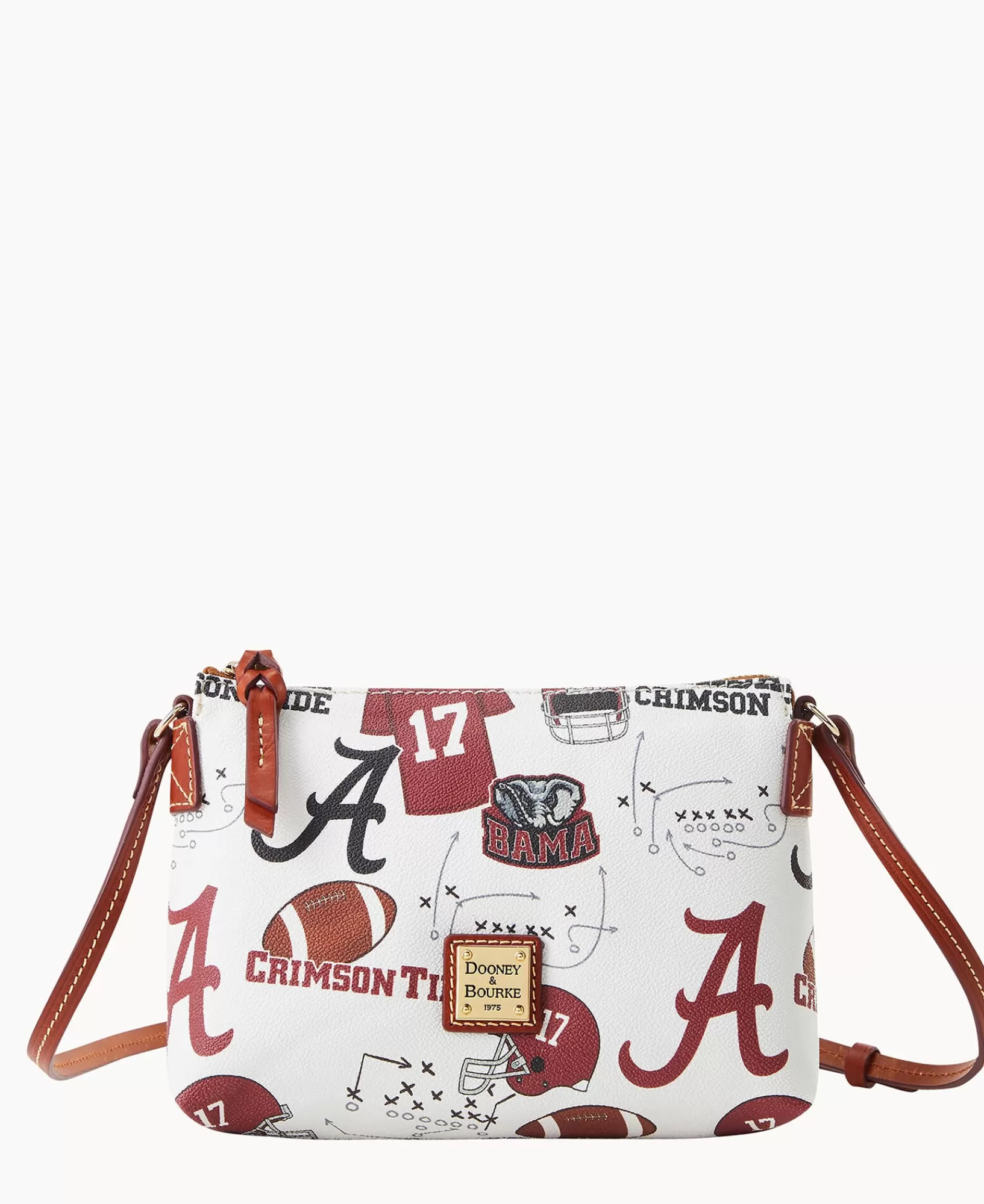 Shoulder Bags | Crossbodies>Dooney & Bourke Collegiate University of Alabama Crossbody Pouchette WhiteMulti