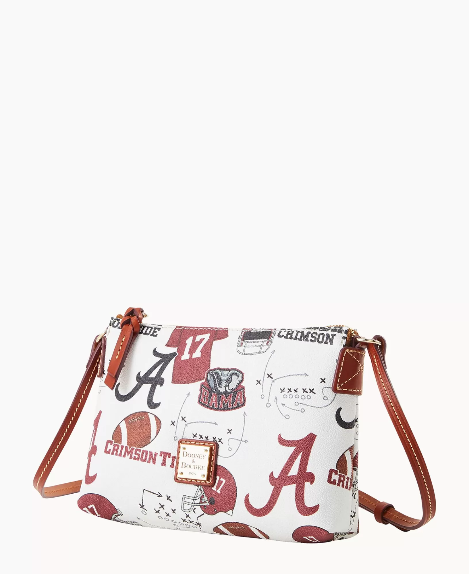 Shoulder Bags | Crossbodies>Dooney & Bourke Collegiate University of Alabama Crossbody Pouchette WhiteMulti