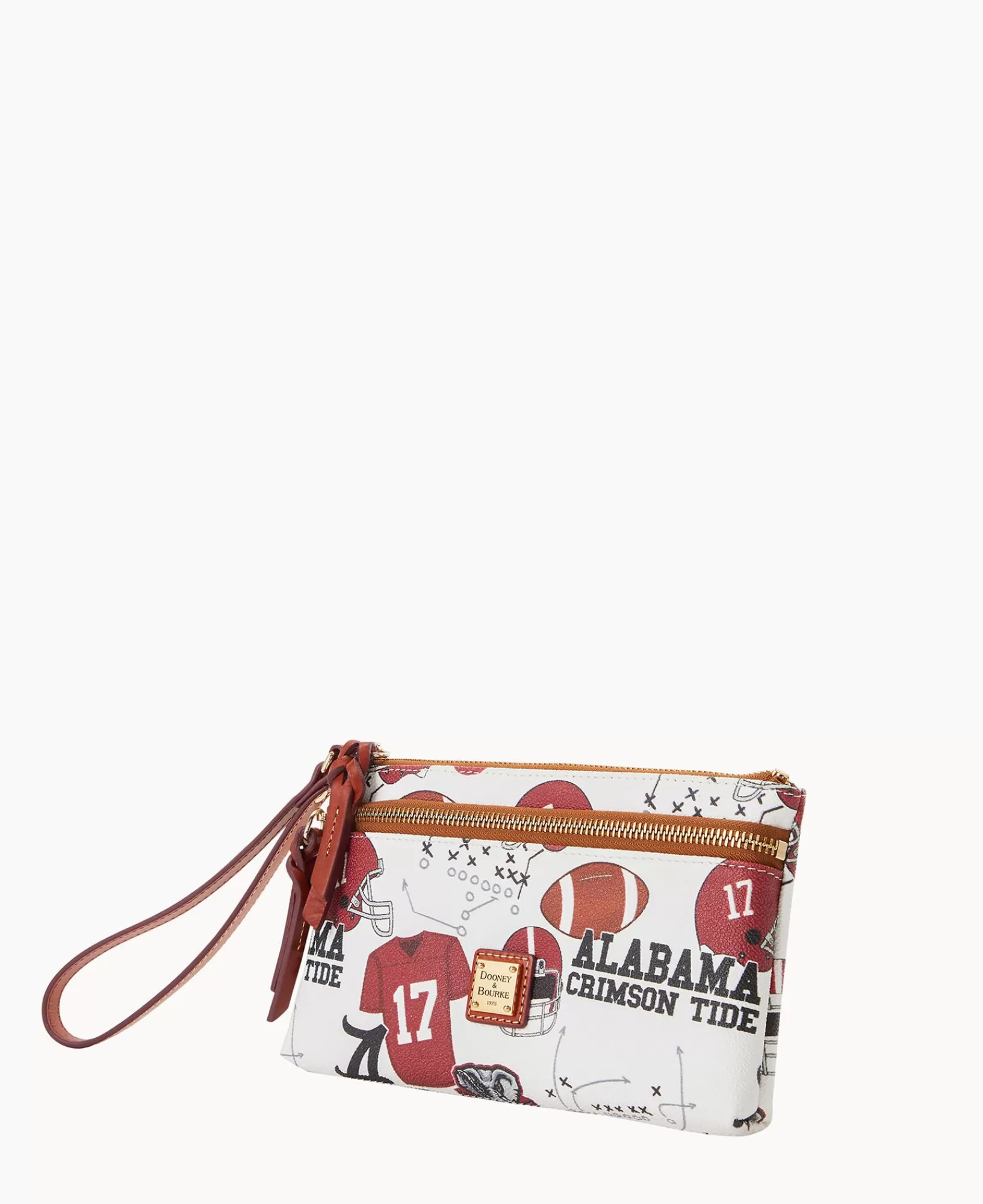 Wristlets | Wallets>Dooney & Bourke Collegiate University of Alabama Double Zip Wristlet WhiteMulti