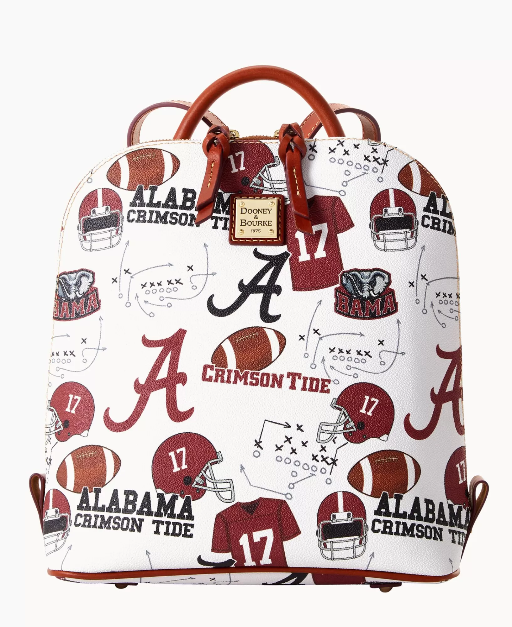 Backpacks>Dooney & Bourke Collegiate University of Alabama Zip Pod Backpack WhiteMulti