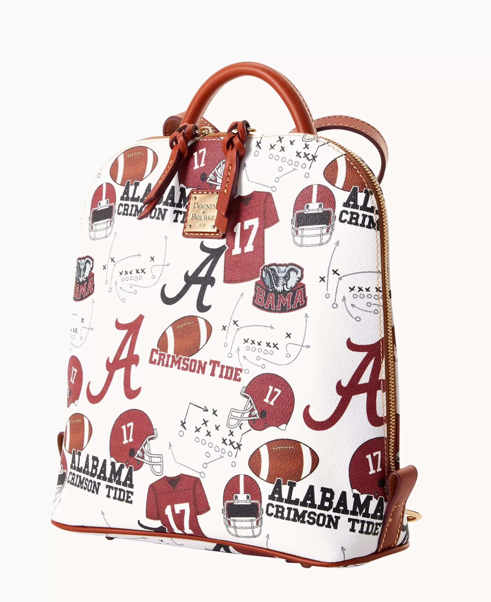 Backpacks>Dooney & Bourke Collegiate University of Alabama Zip Pod Backpack WhiteMulti