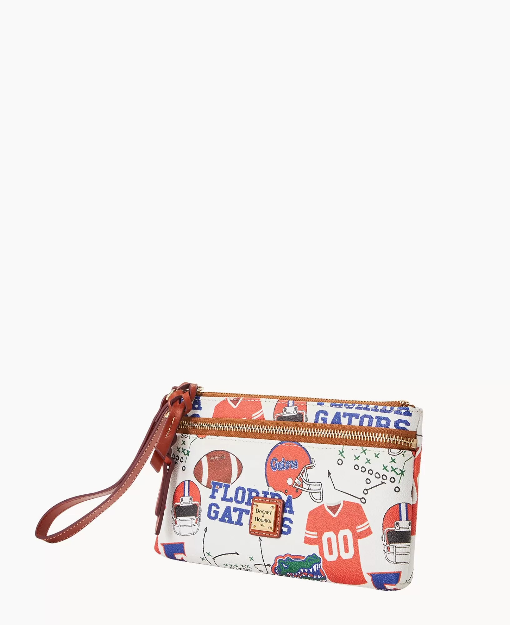 Wristlets | Wallets>Dooney & Bourke Collegiate University of Florida Double Zip Wristlet WhiteMulti