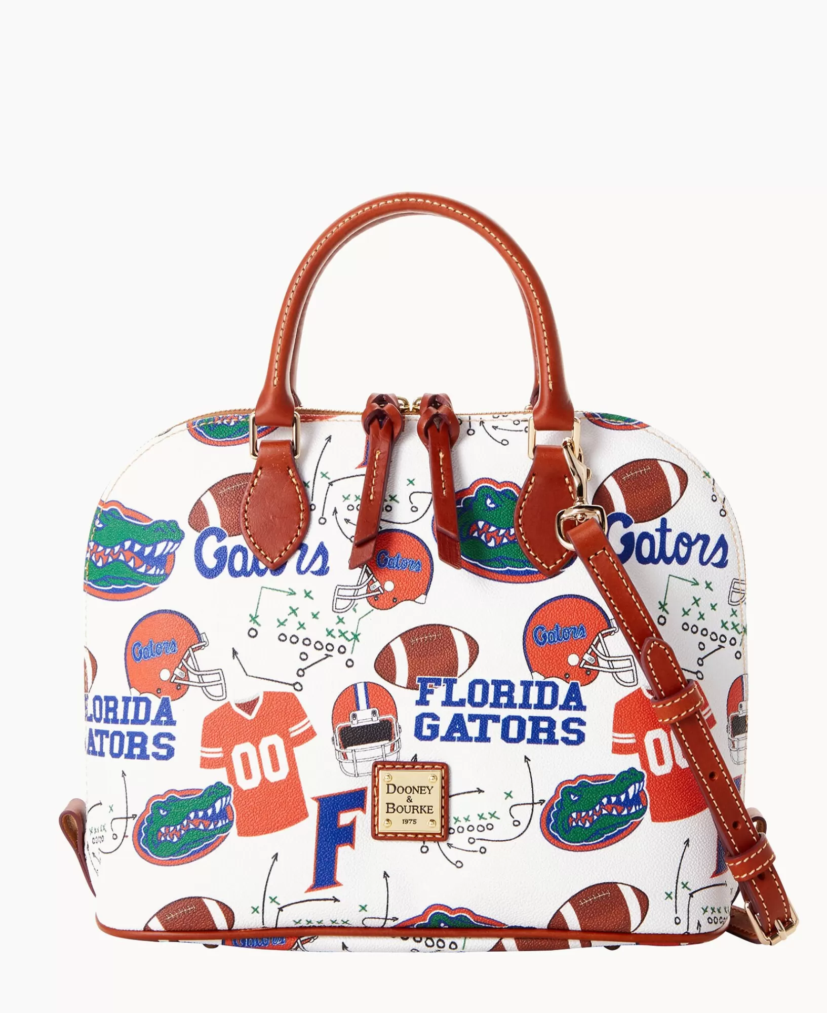 Shoulder Bags | Crossbodies>Dooney & Bourke Collegiate University of Florida Zip Zip Satchel WhiteMulti