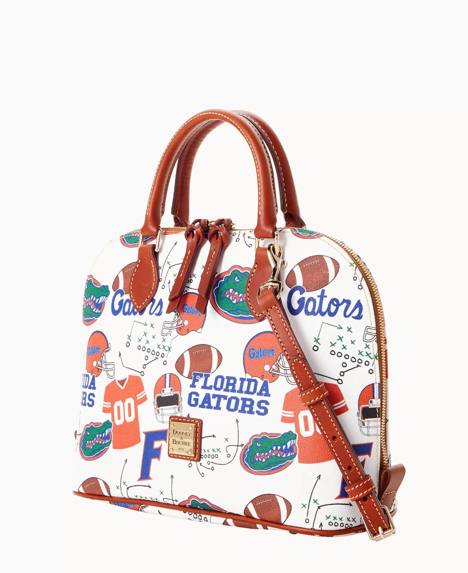 Shoulder Bags | Crossbodies>Dooney & Bourke Collegiate University of Florida Zip Zip Satchel WhiteMulti