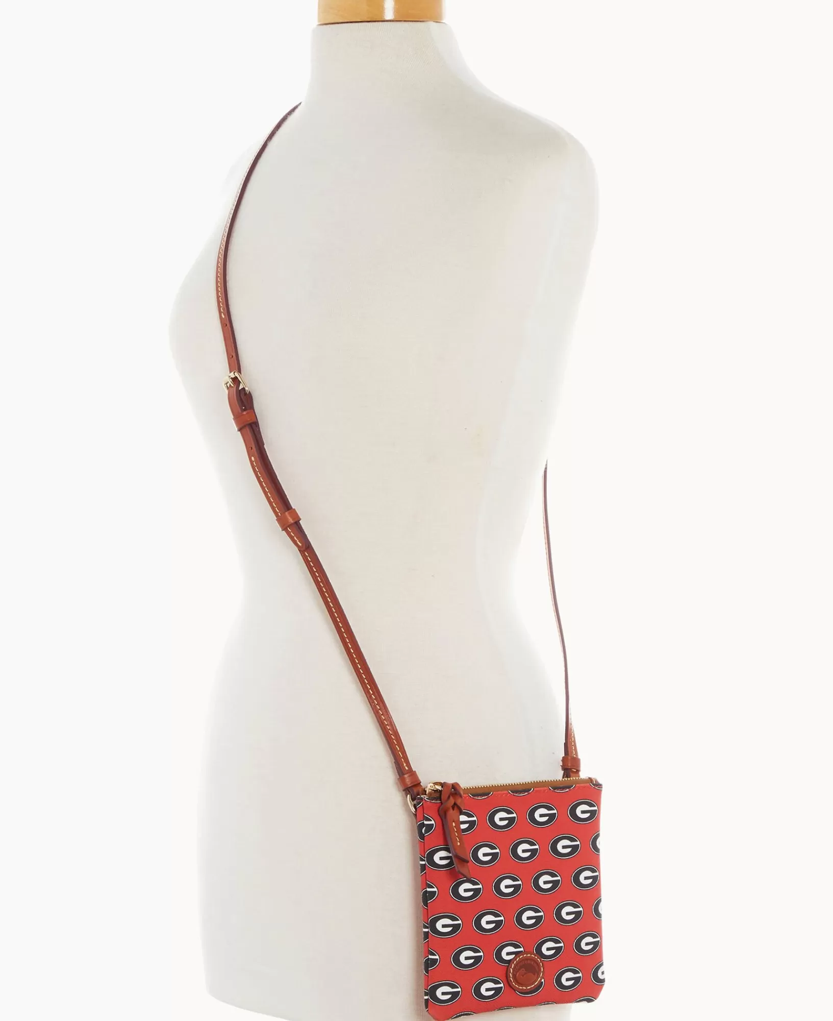 Shoulder Bags | Crossbodies>Dooney & Bourke Collegiate University of Georgia Small North South Top Zip Crossbody Red