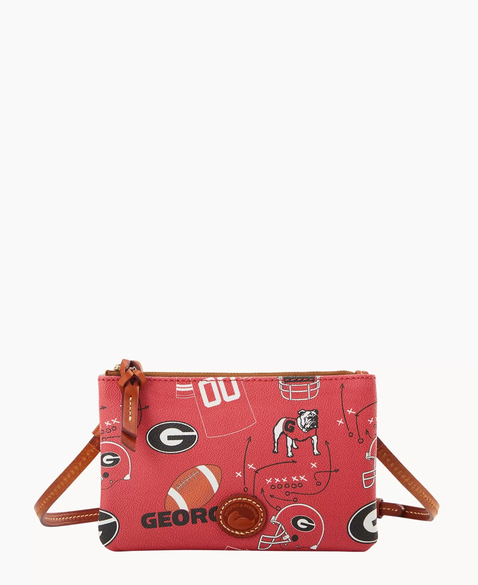 Shoulder Bags | Crossbodies>Dooney & Bourke Collegiate University of Georgia Top Zip Crossbody Red