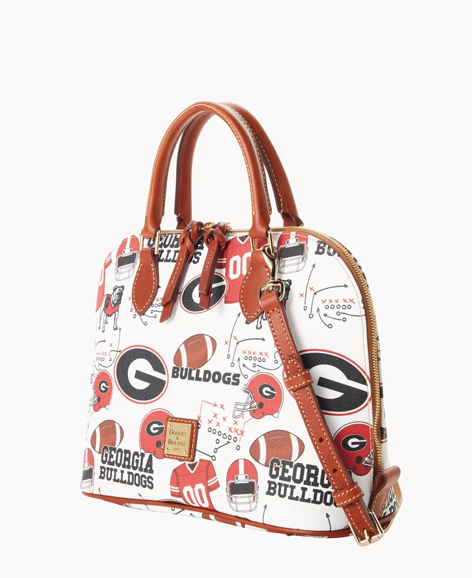 Shoulder Bags | Crossbodies>Dooney & Bourke Collegiate University of Georgia Zip Zip Satchel WhiteMulti