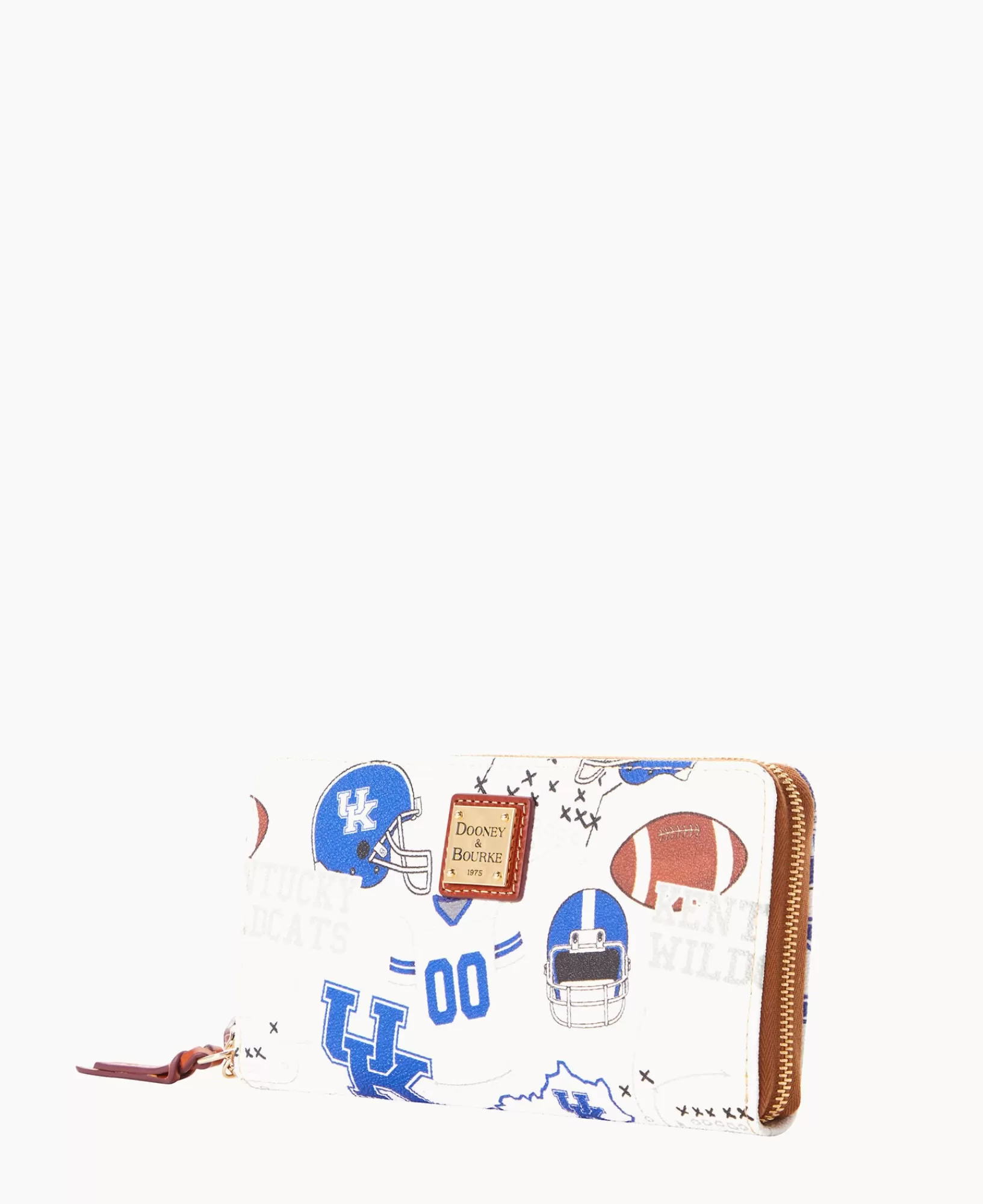 Wristlets | Wallets>Dooney & Bourke Collegiate University of Kentucky Large Zip Around Wristlet WhiteMulti