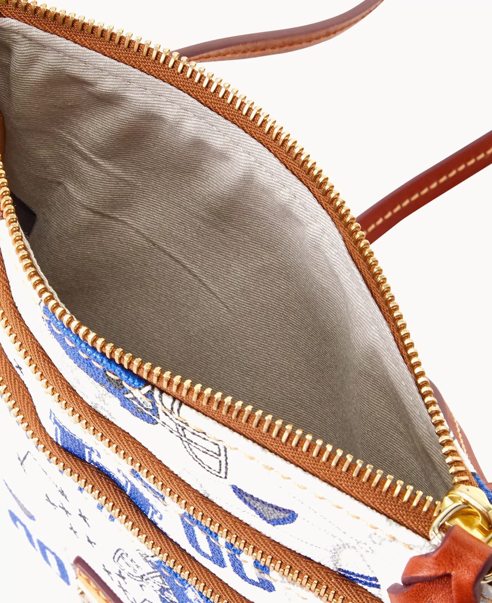 Shoulder Bags | Crossbodies>Dooney & Bourke Collegiate University of Kentucky North South Triple Zip Crossbody WhiteMulti