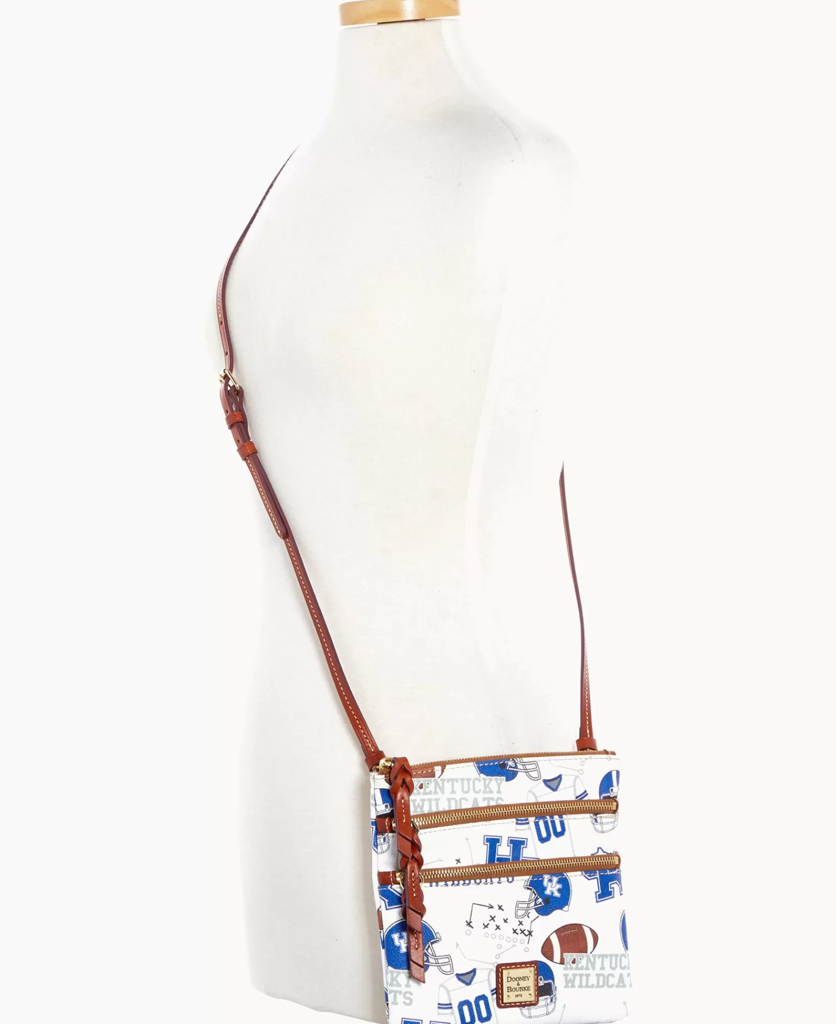 Shoulder Bags | Crossbodies>Dooney & Bourke Collegiate University of Kentucky North South Triple Zip Crossbody WhiteMulti