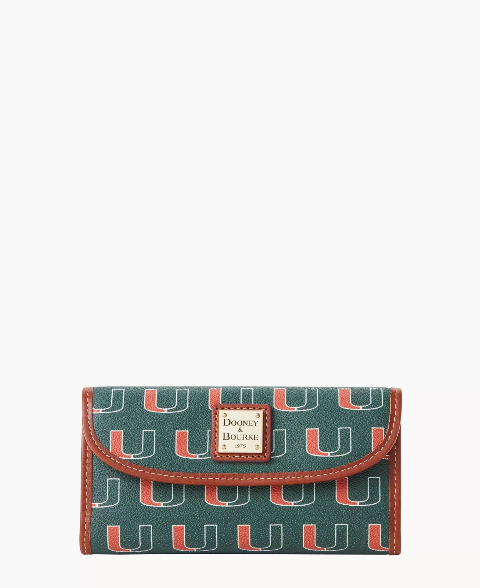 Clutches | Wallets>Dooney & Bourke Collegiate University of Miami Continental Clutch Green