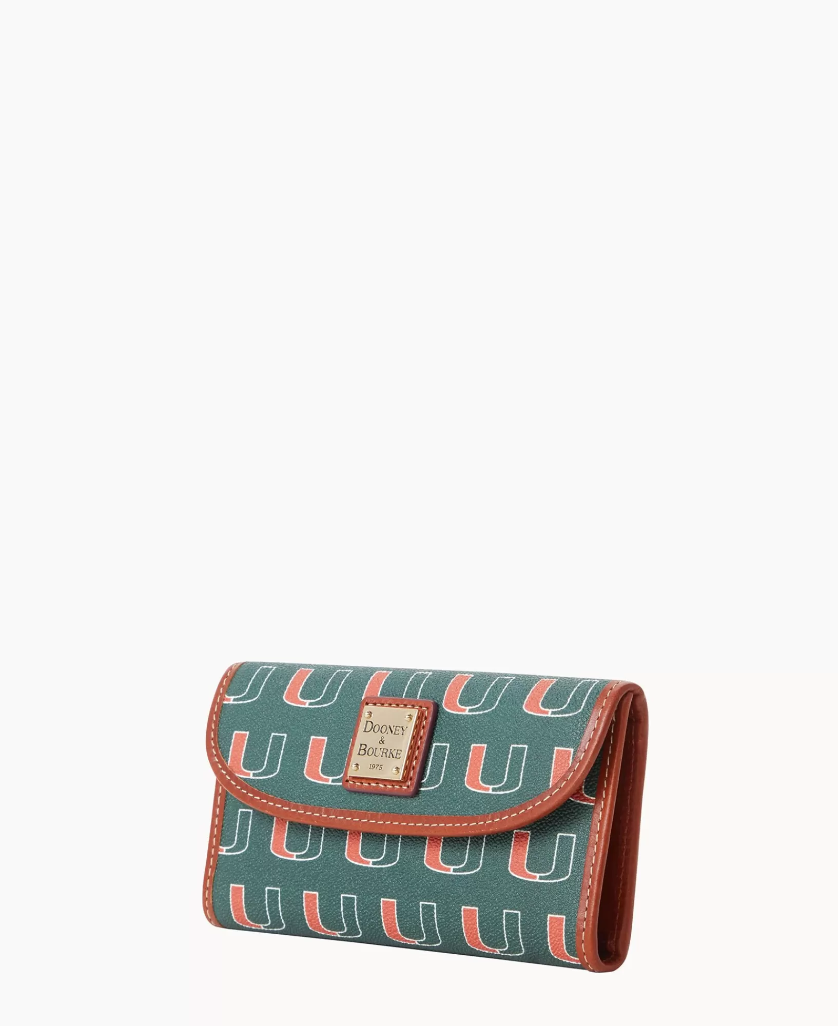 Clutches | Wallets>Dooney & Bourke Collegiate University of Miami Continental Clutch Green