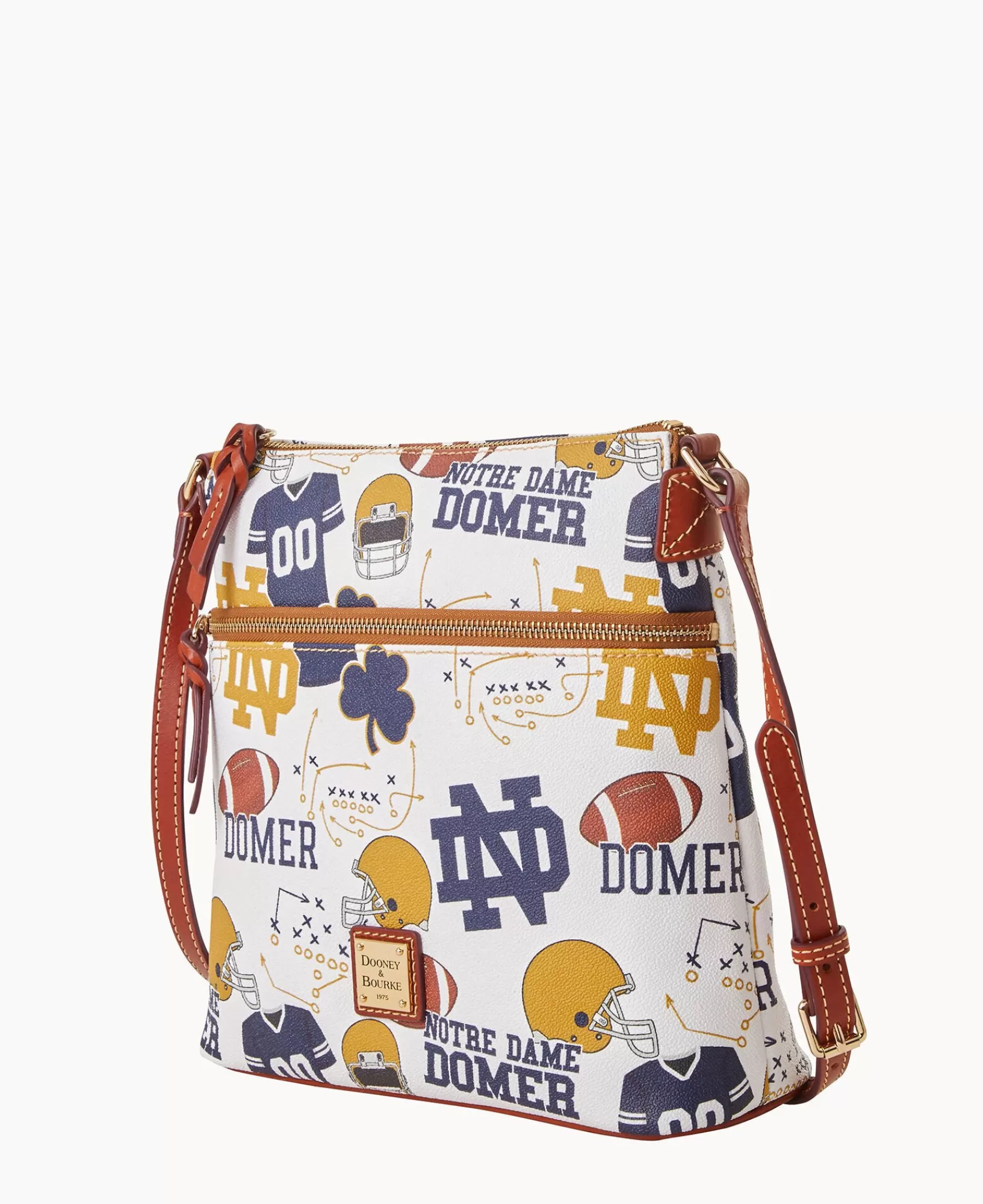 Shoulder Bags | Crossbodies>Dooney & Bourke Collegiate University of Notre Dame Crossbody WhiteMulti