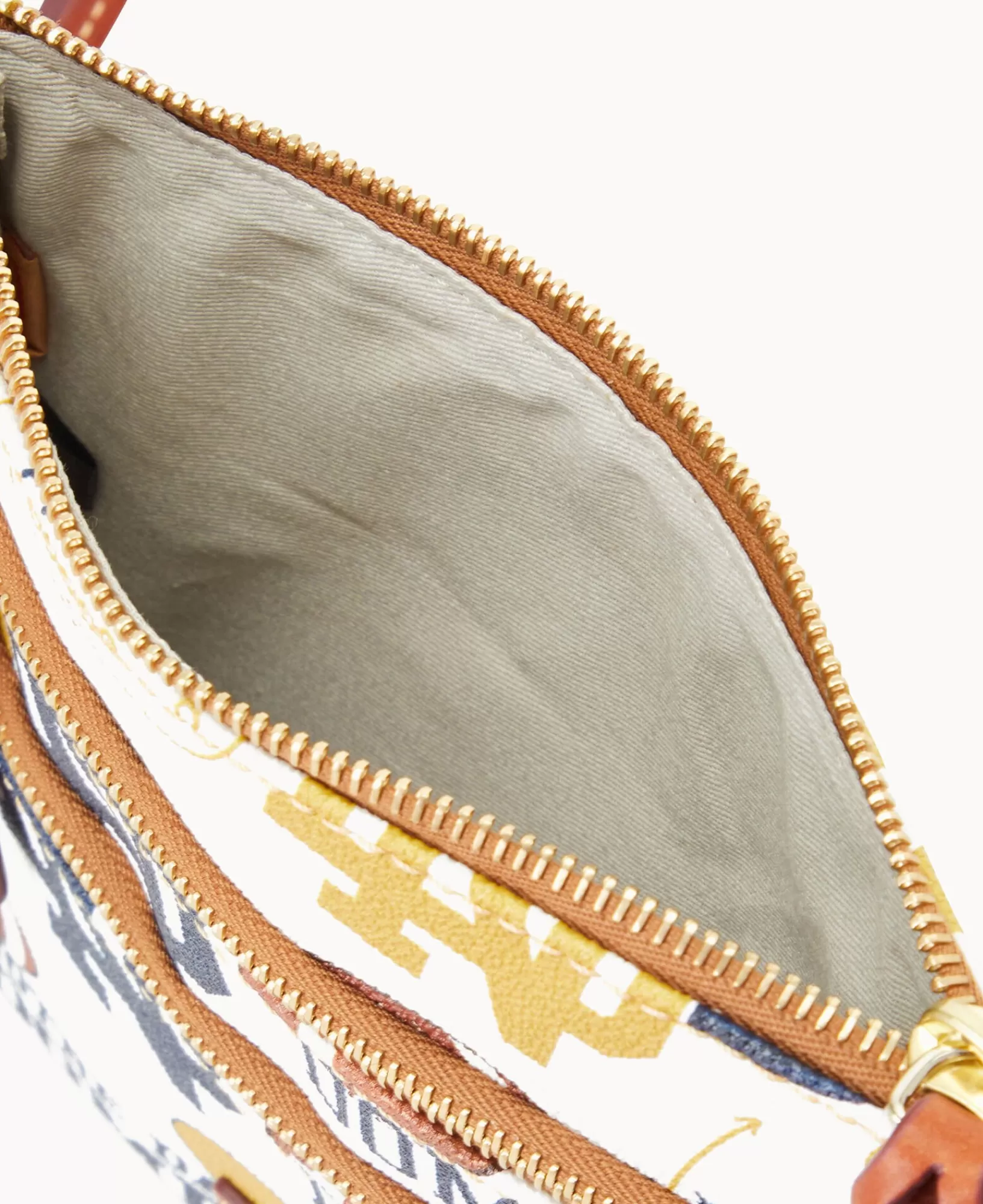 Shoulder Bags | Crossbodies>Dooney & Bourke Collegiate University of Notre Dame North South Triple Zip Crossbody WhiteMulti