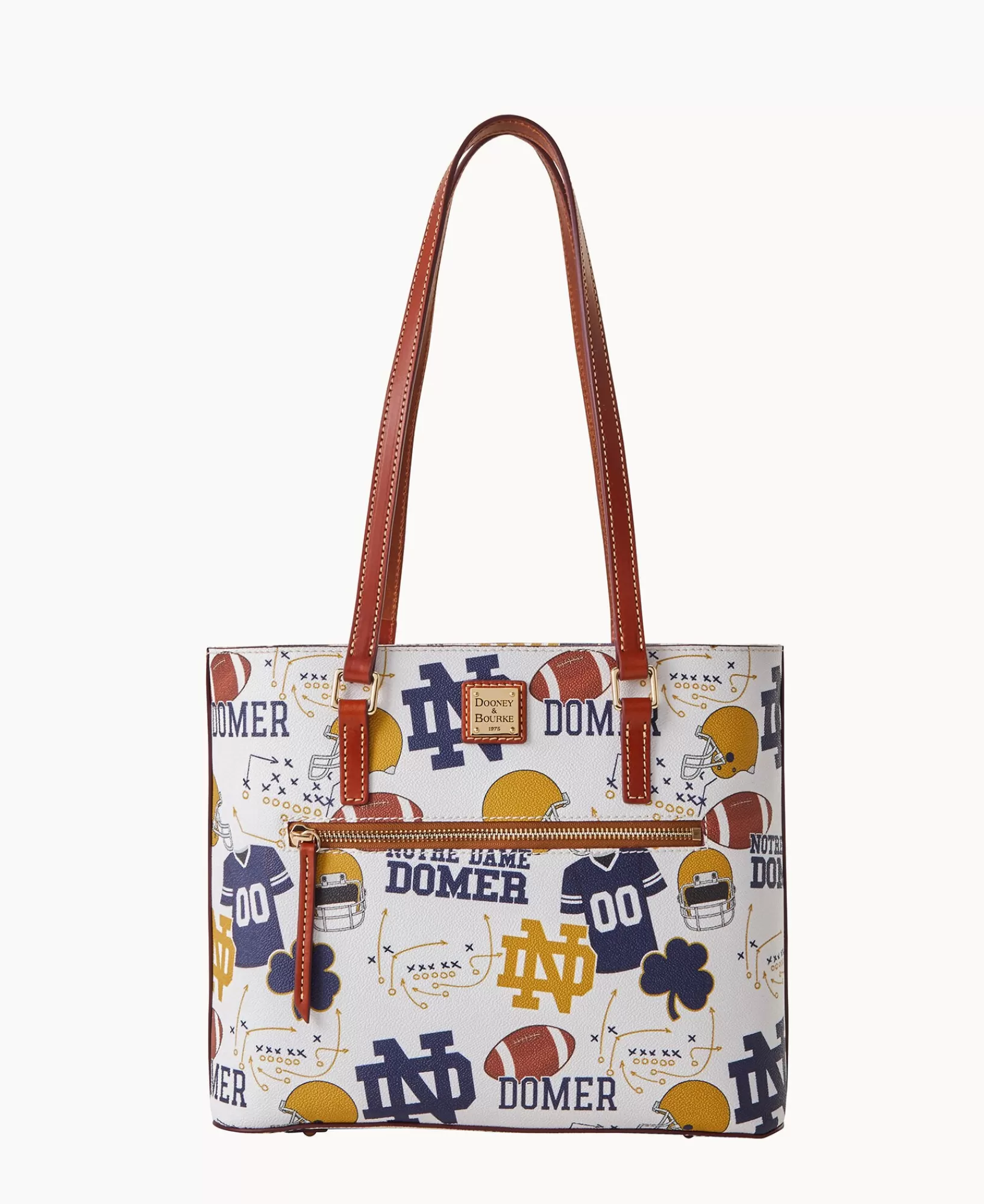 Shoulder Bags | Totes>Dooney & Bourke Collegiate University of Notre Dame Shopper WhiteMulti