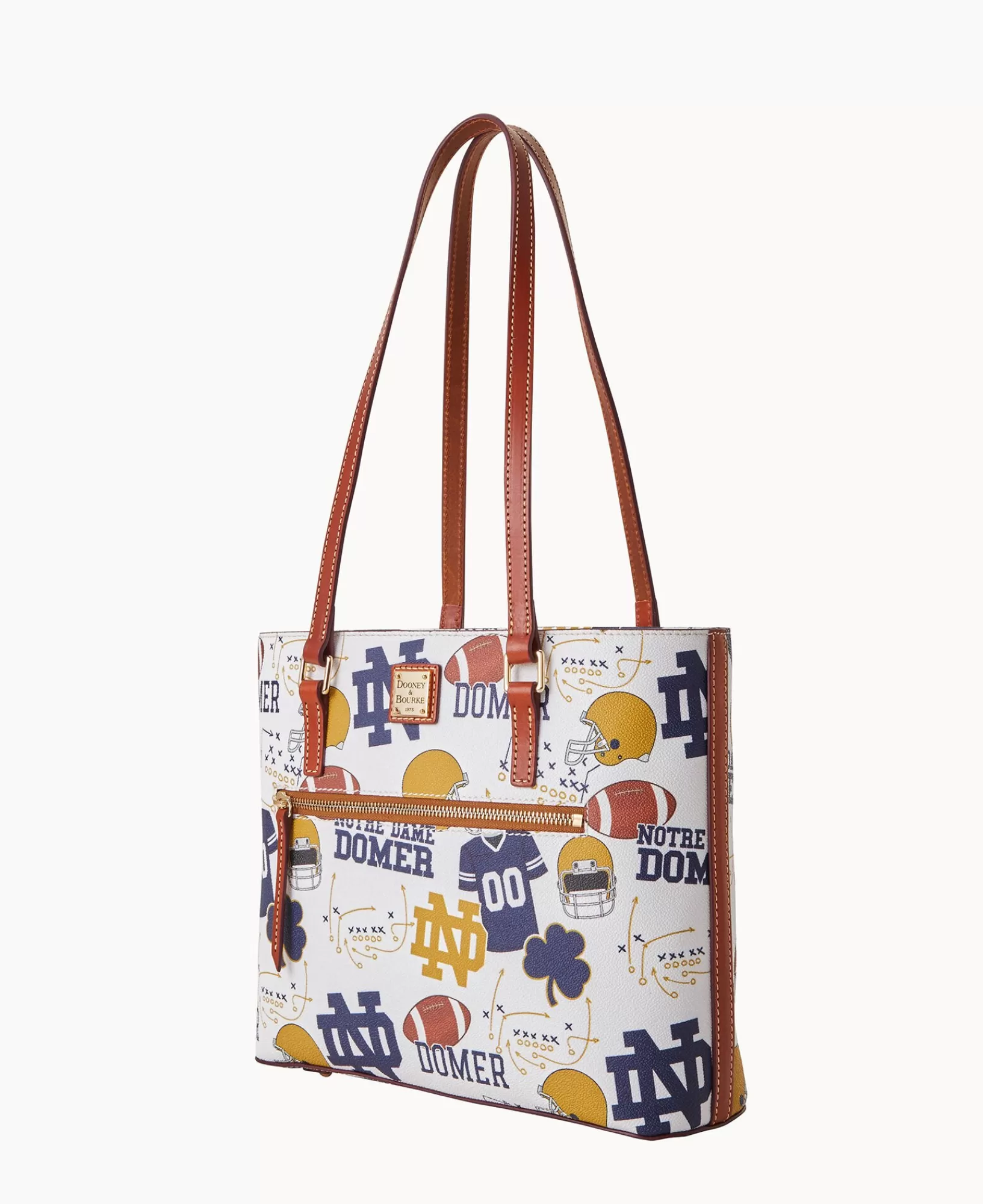 Shoulder Bags | Totes>Dooney & Bourke Collegiate University of Notre Dame Shopper WhiteMulti