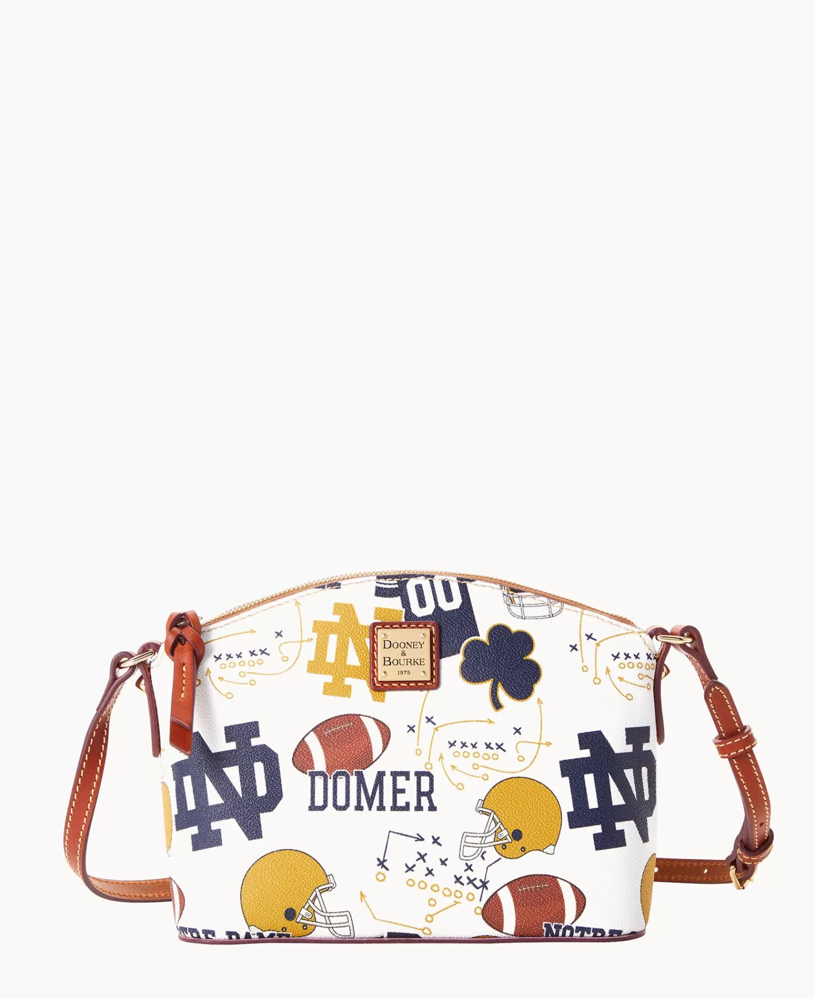 Crossbodies>Dooney & Bourke Collegiate University of Notre Dame Suki Crossbody WhiteMulti