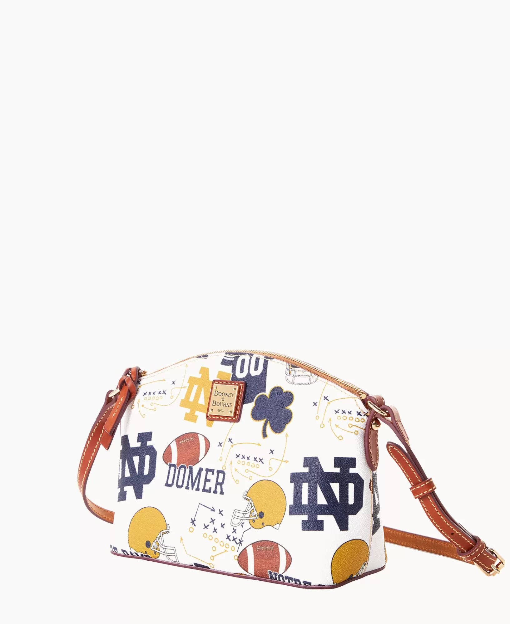 Crossbodies>Dooney & Bourke Collegiate University of Notre Dame Suki Crossbody WhiteMulti