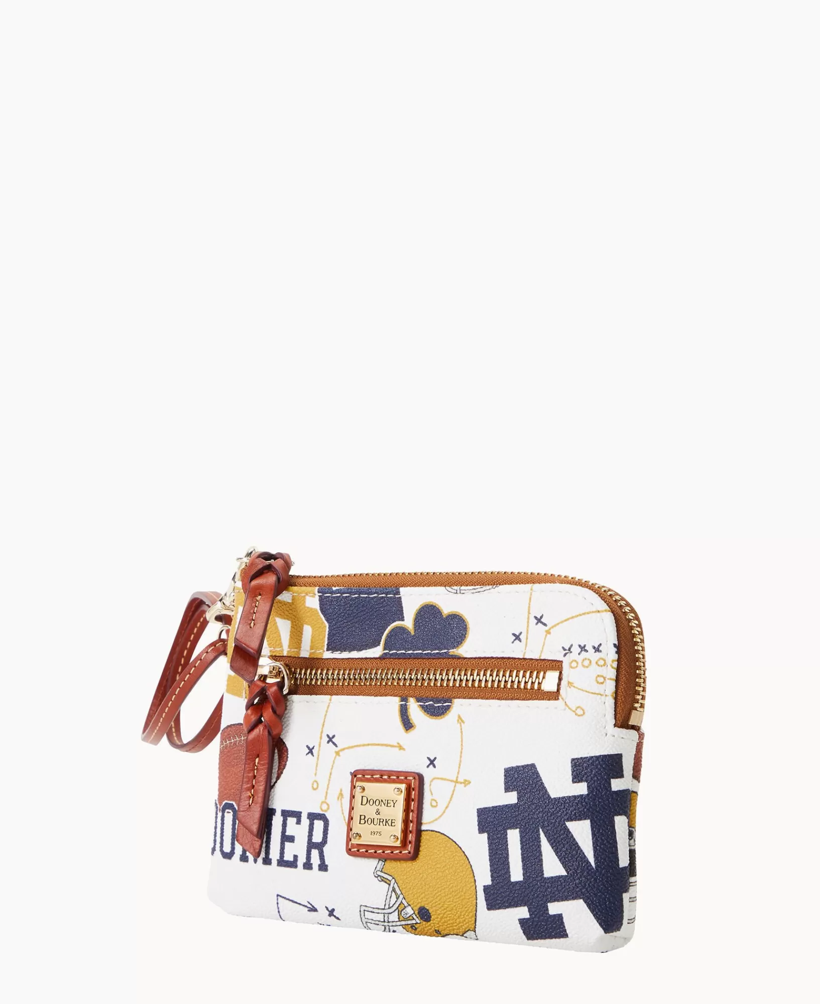 Wristlets | Wallets>Dooney & Bourke Collegiate University of Notre Dame Zip Around Wristlet WhiteMulti