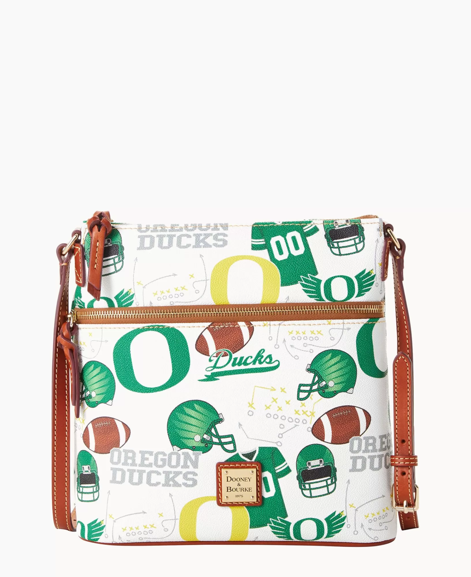 Shoulder Bags | Crossbodies>Dooney & Bourke Collegiate University of Oregon Crossbody WhiteMulti