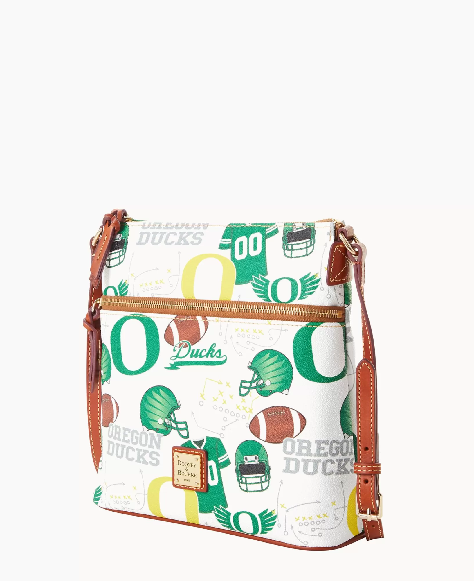 Shoulder Bags | Crossbodies>Dooney & Bourke Collegiate University of Oregon Crossbody WhiteMulti